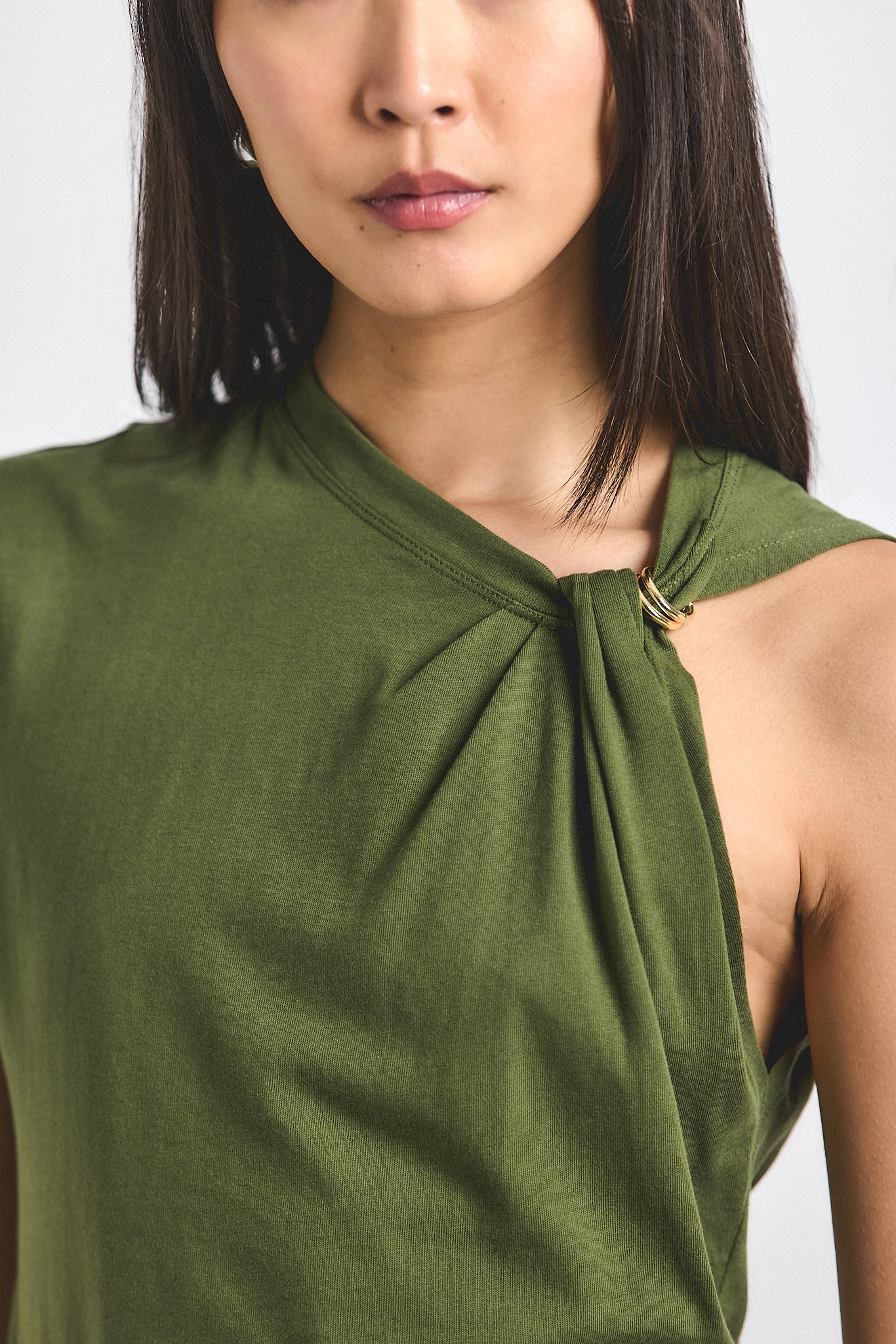 NIA ASSYMMETRIC EMBELLISHED TWIST TEE - 2