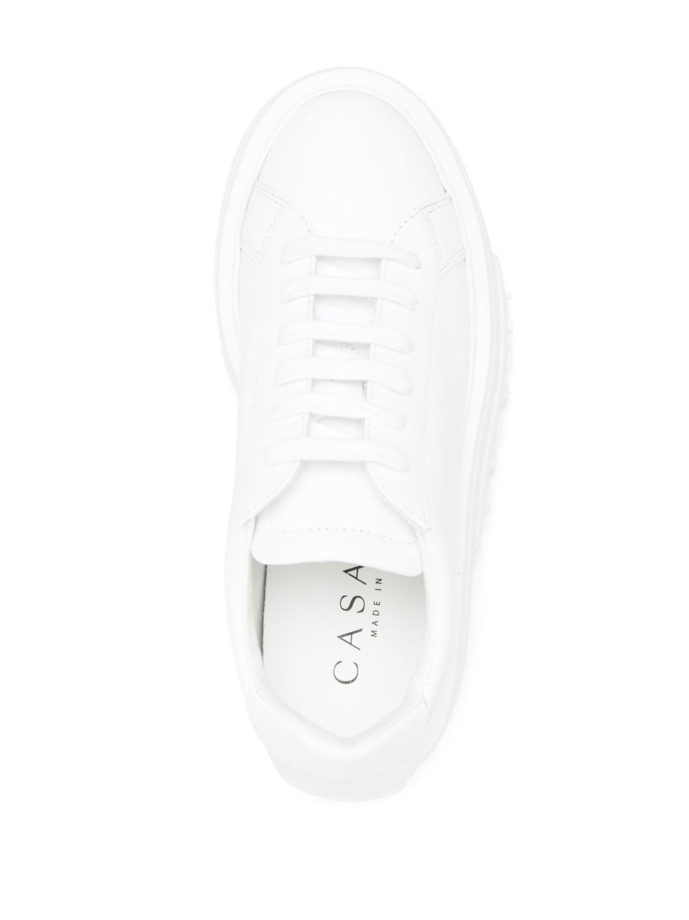 chunky sole leather sneakers - 4
