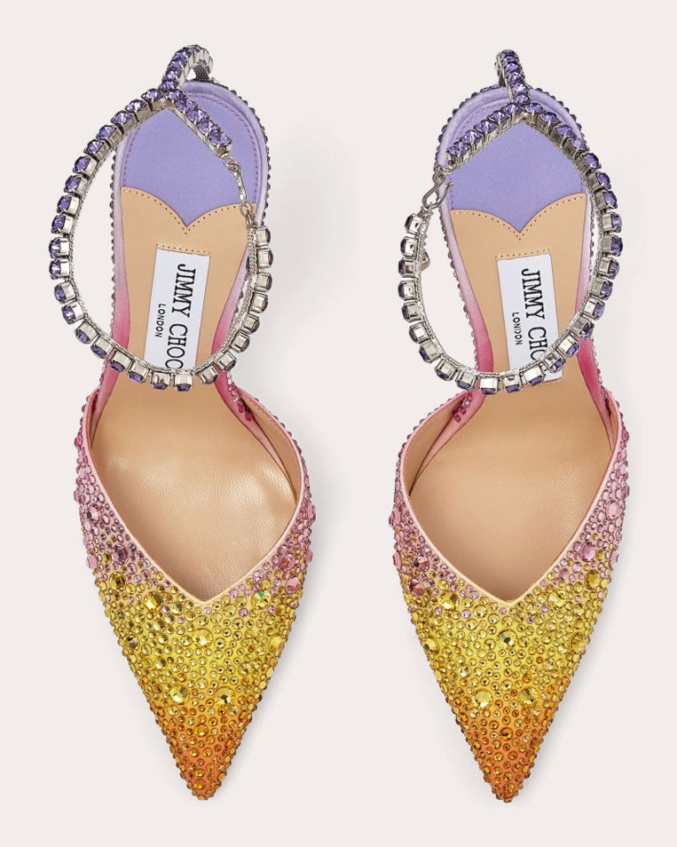 Saeda 100 Crystal-Embellished Satin Pump - 3