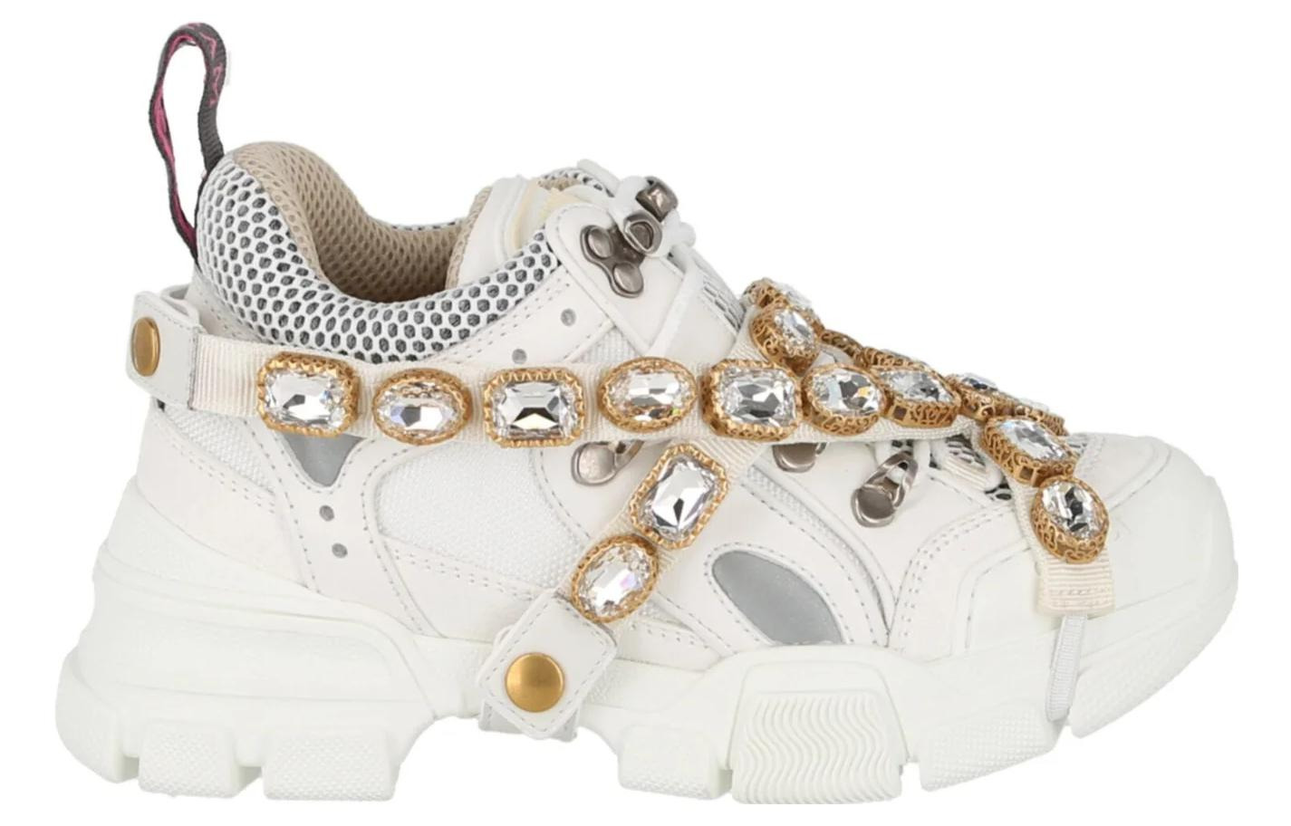 (WMNS) Gucci Flashtrek Crystals 'White' 541445-GGZ50-9081 - 2