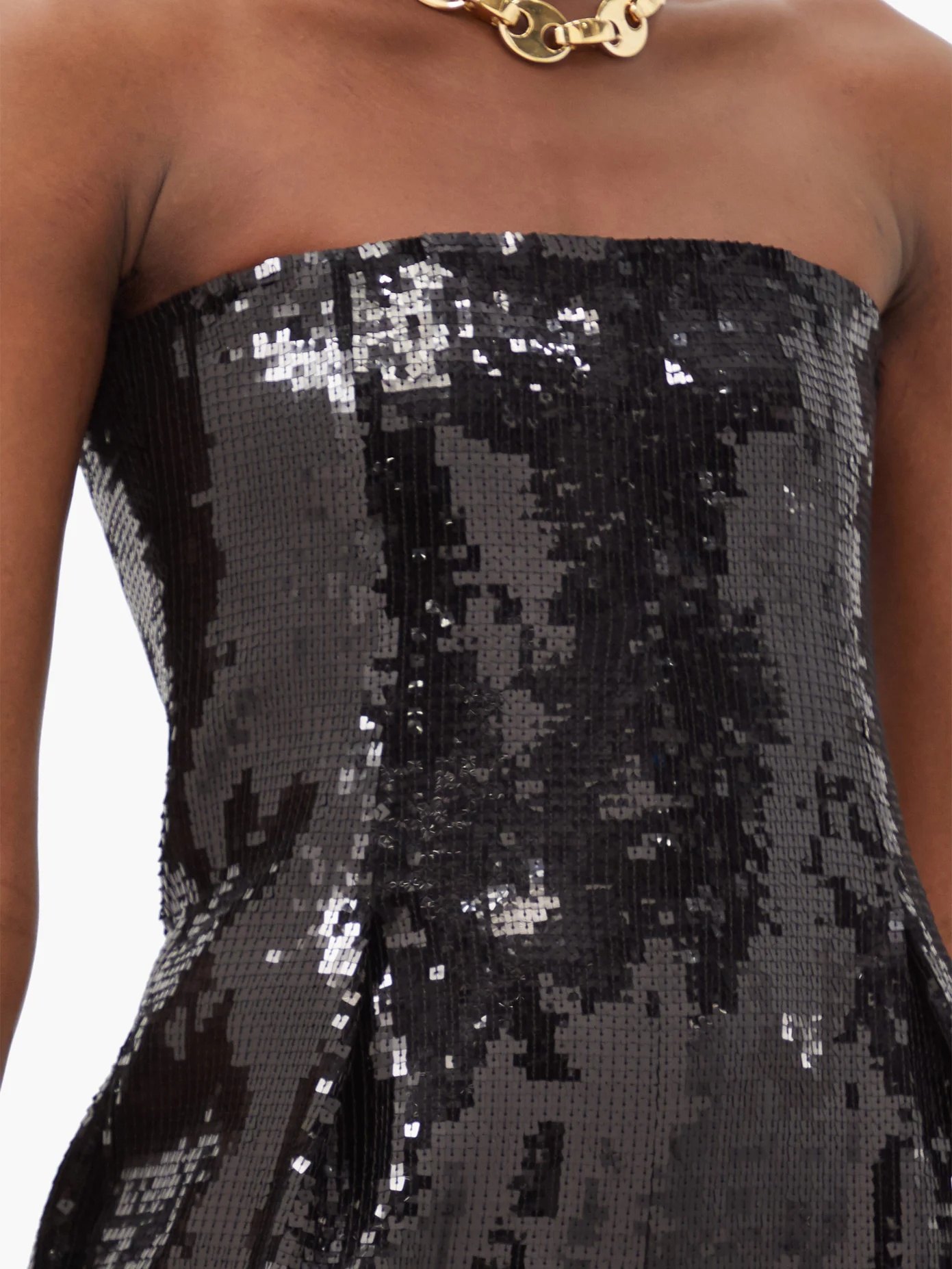 Strapless sequinned bustier jumpsuit - 4