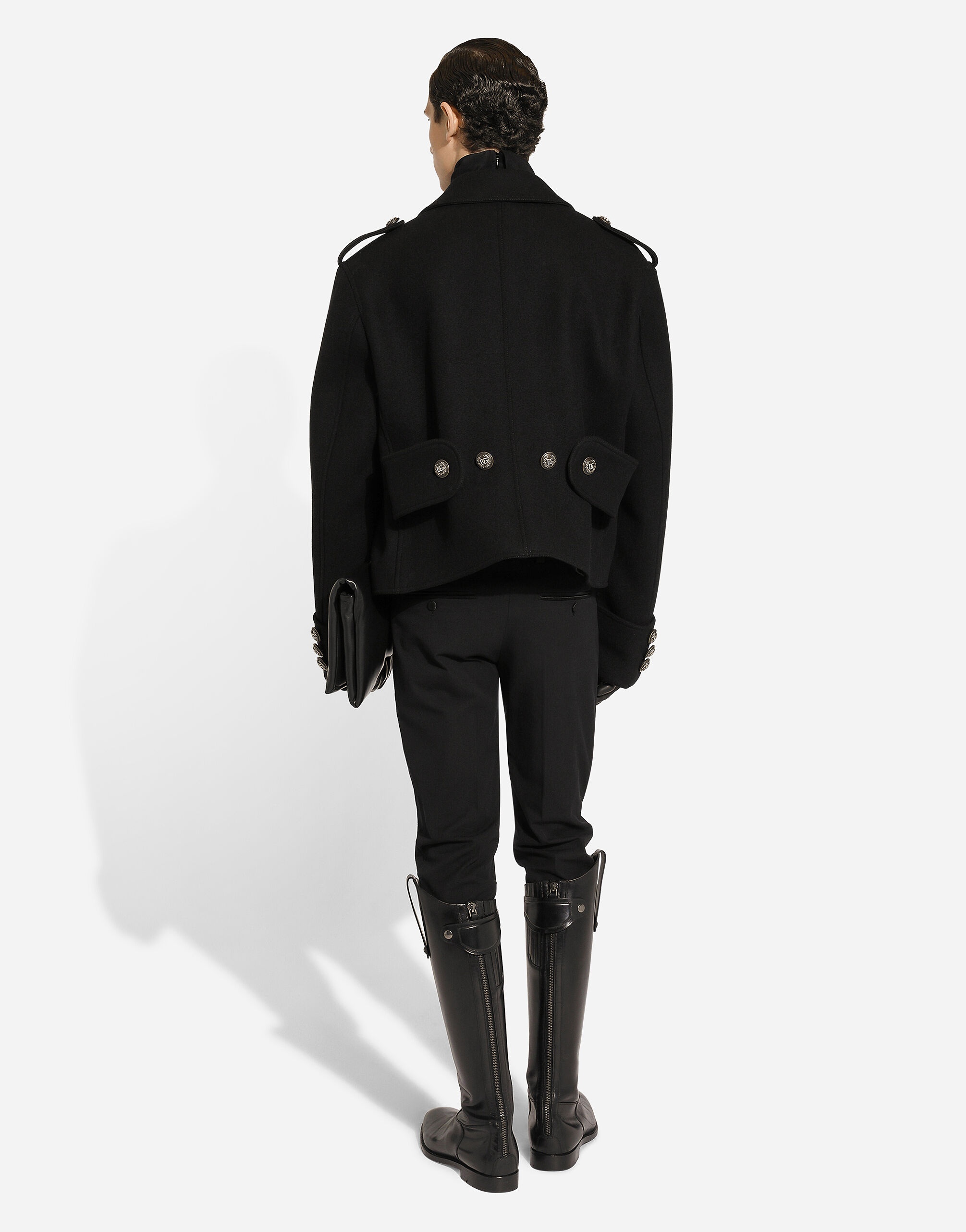 Short wool military-style coat - 3