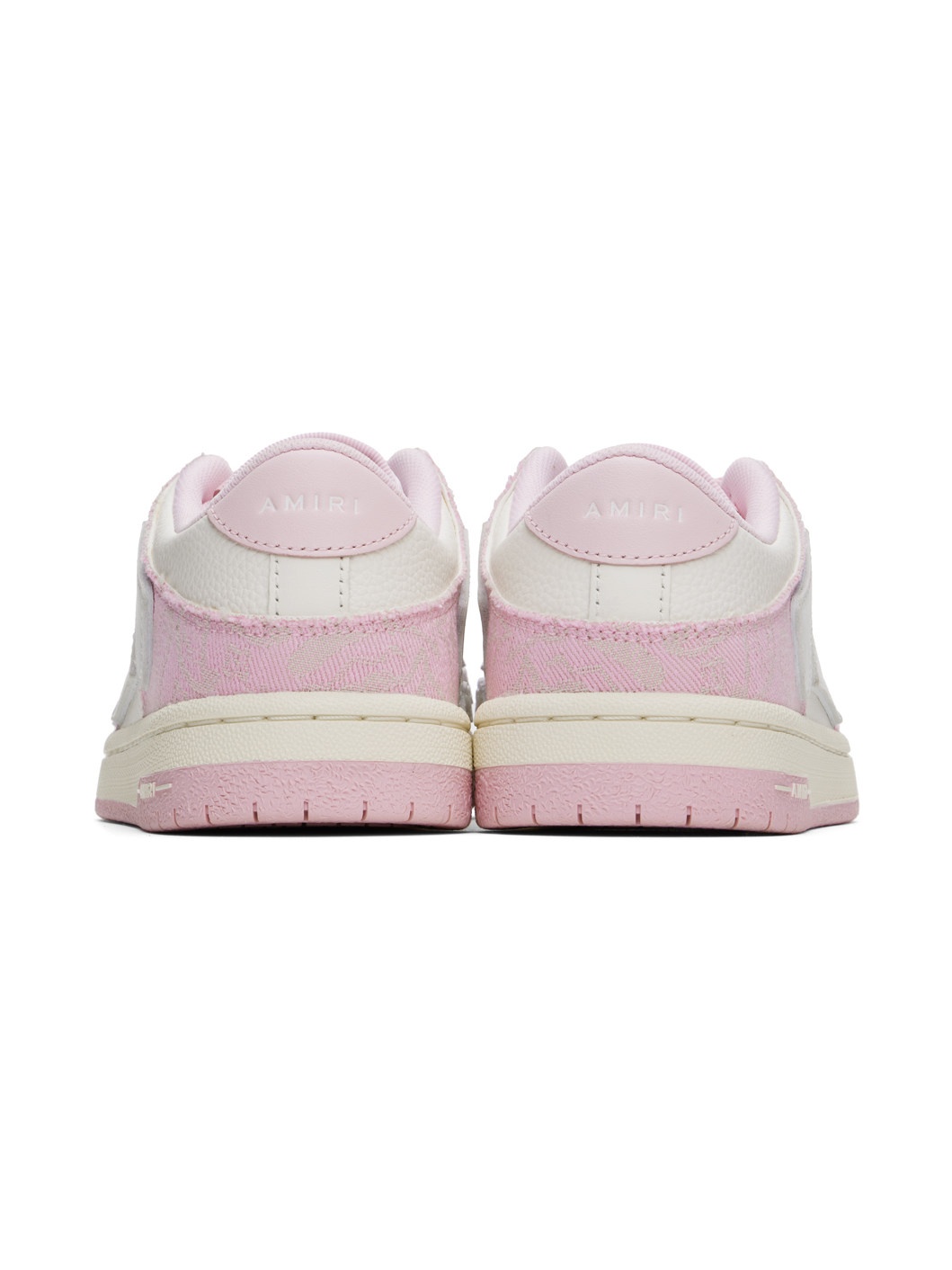 Pink & White Bandana Denim Skel Top Low Sneakers - 2
