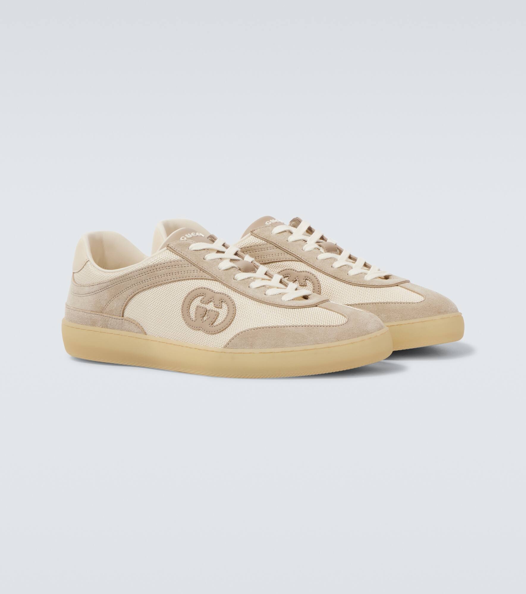 Interlocking G suede-trimmed sneakers - 5