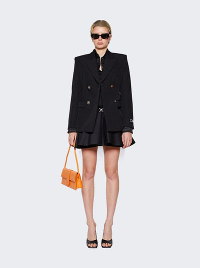 VERSACE Sculptural Wool Mini Skirt Black outlook