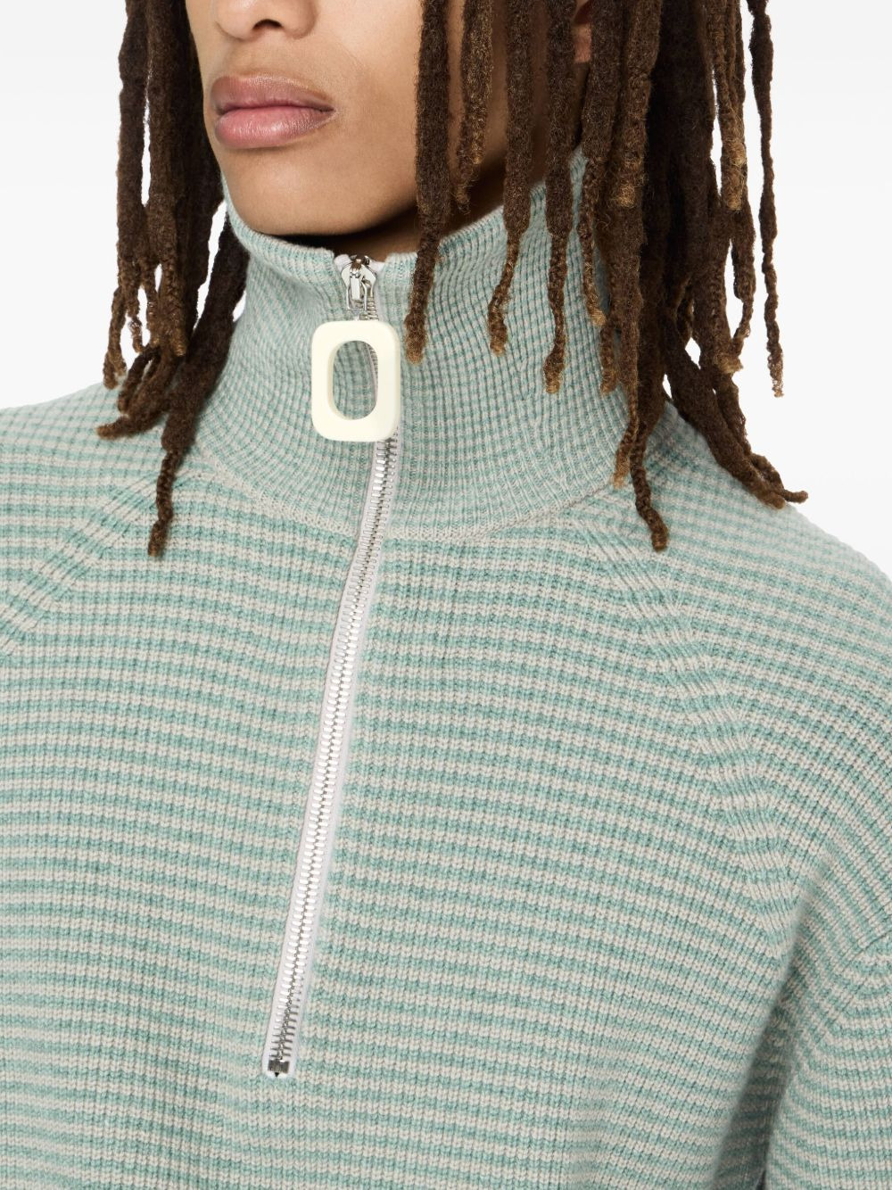 half-zip waffle-knit sweater - 5