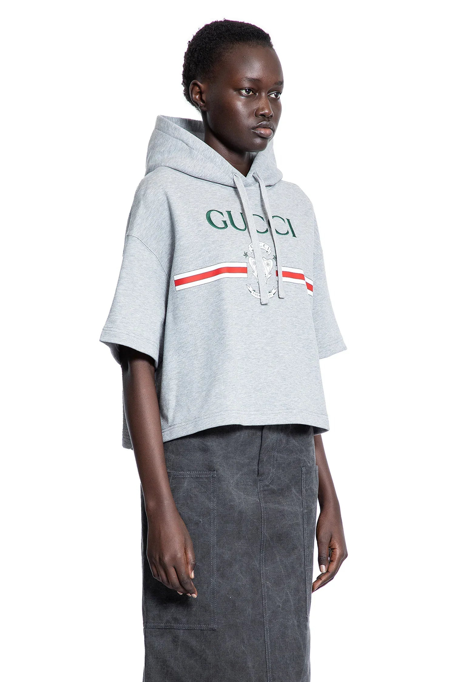 Crest-Logo-Short-Sleeve-Boxy-Hoodie - 2