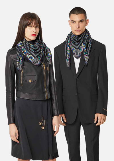 VERSACE Greca Neon Print Silk Foulard outlook