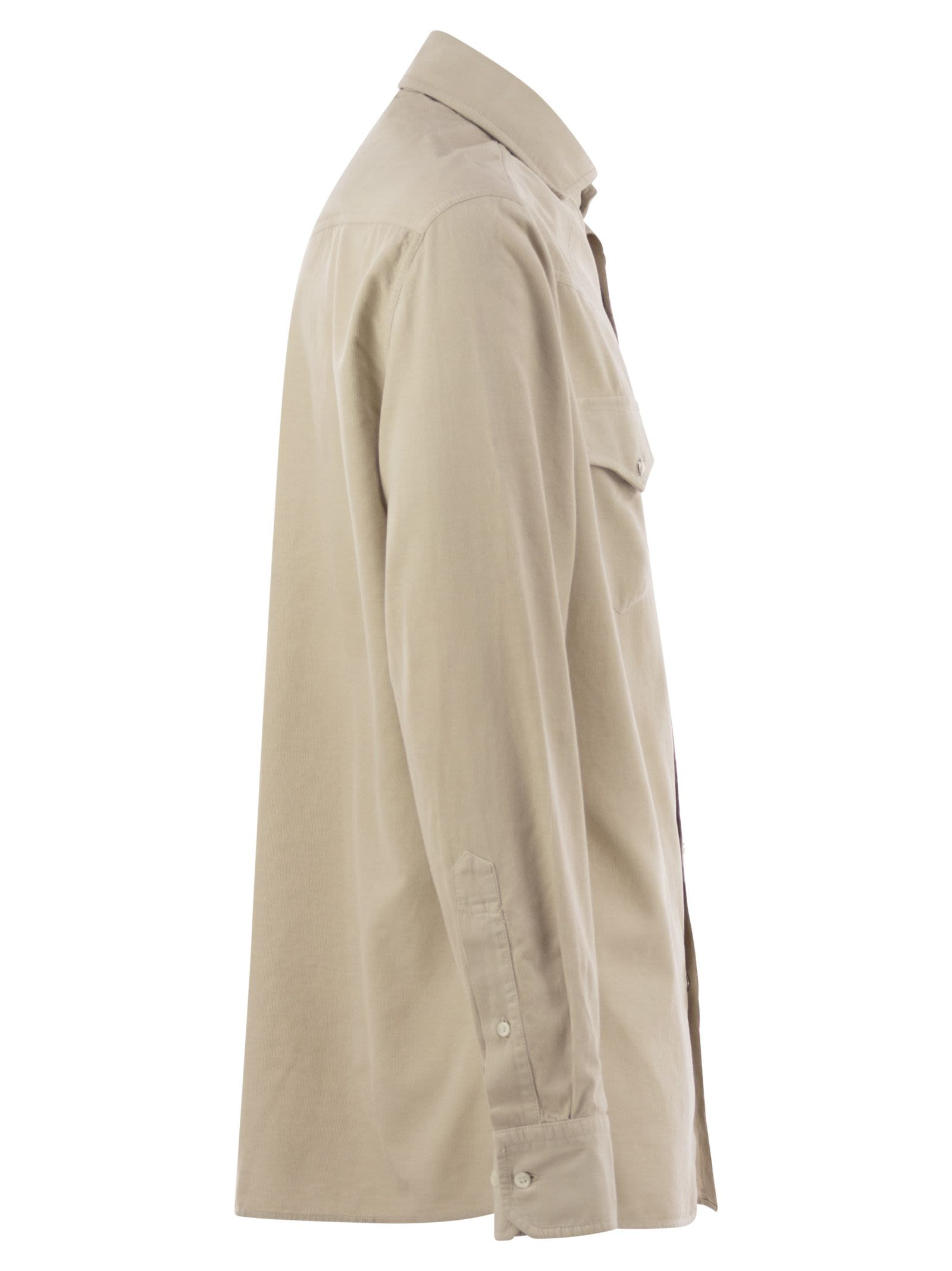 Brunello Cucinelli Men Easy Fit Corduroy Shirt - 3