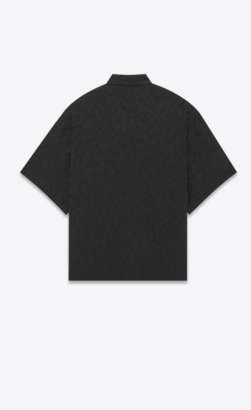 SAINT LAURENT oversize shirt in matte and shiny silk outlook