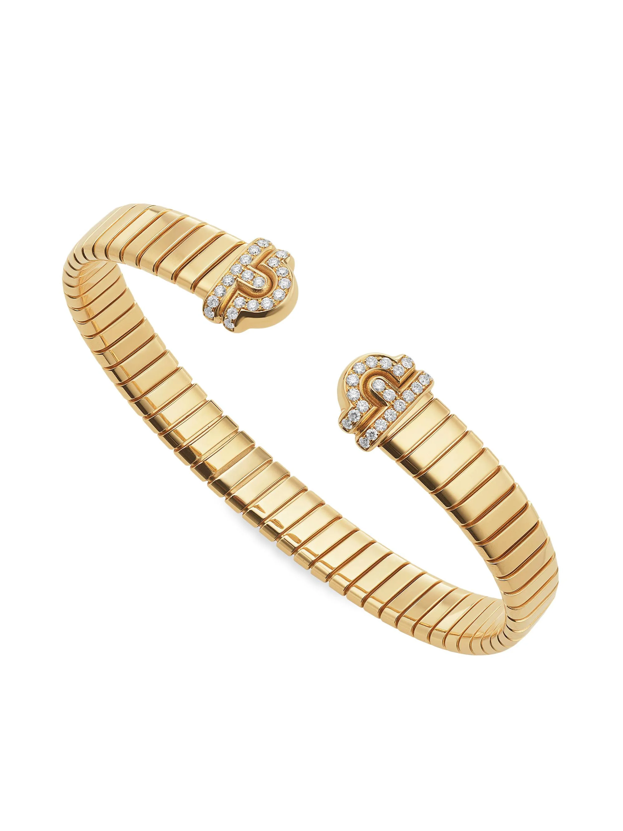 Women's Tubogas 18K Yellow Gold & 0.35 TCW Diamond Cuff Bracelet - Yellow Gold - 1