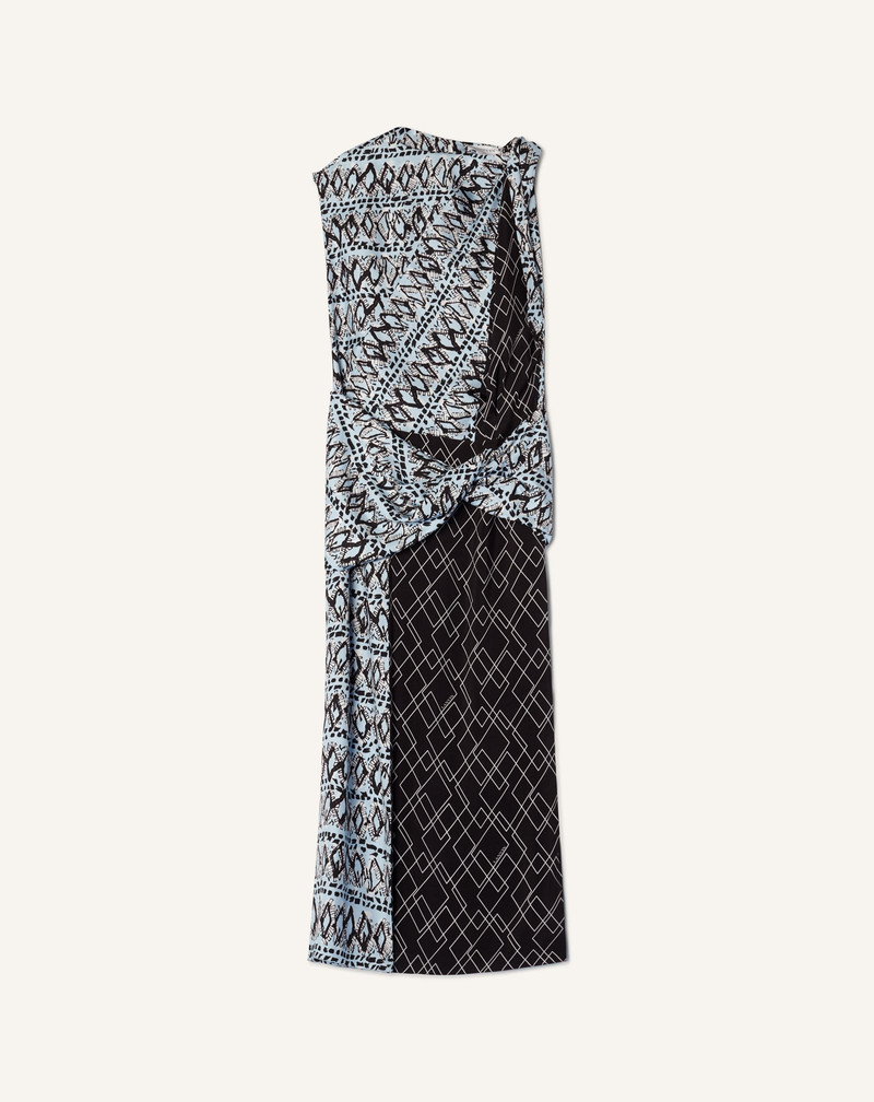PRINTED SILK PATCHWORK DRESS 1