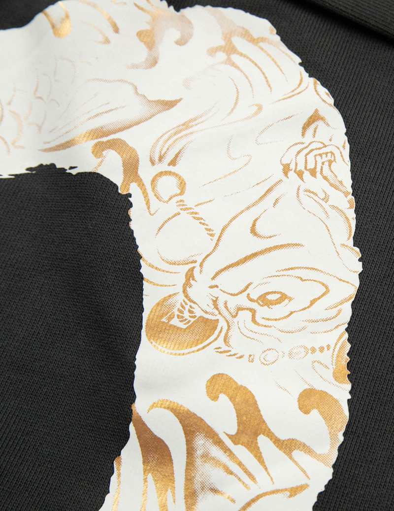 SEAGULL EMBROIDERY AND BRUSHSTROKE KOI SEAGULL DAICOCK PRINT RELAX FIT SWEAT SHORTS 7