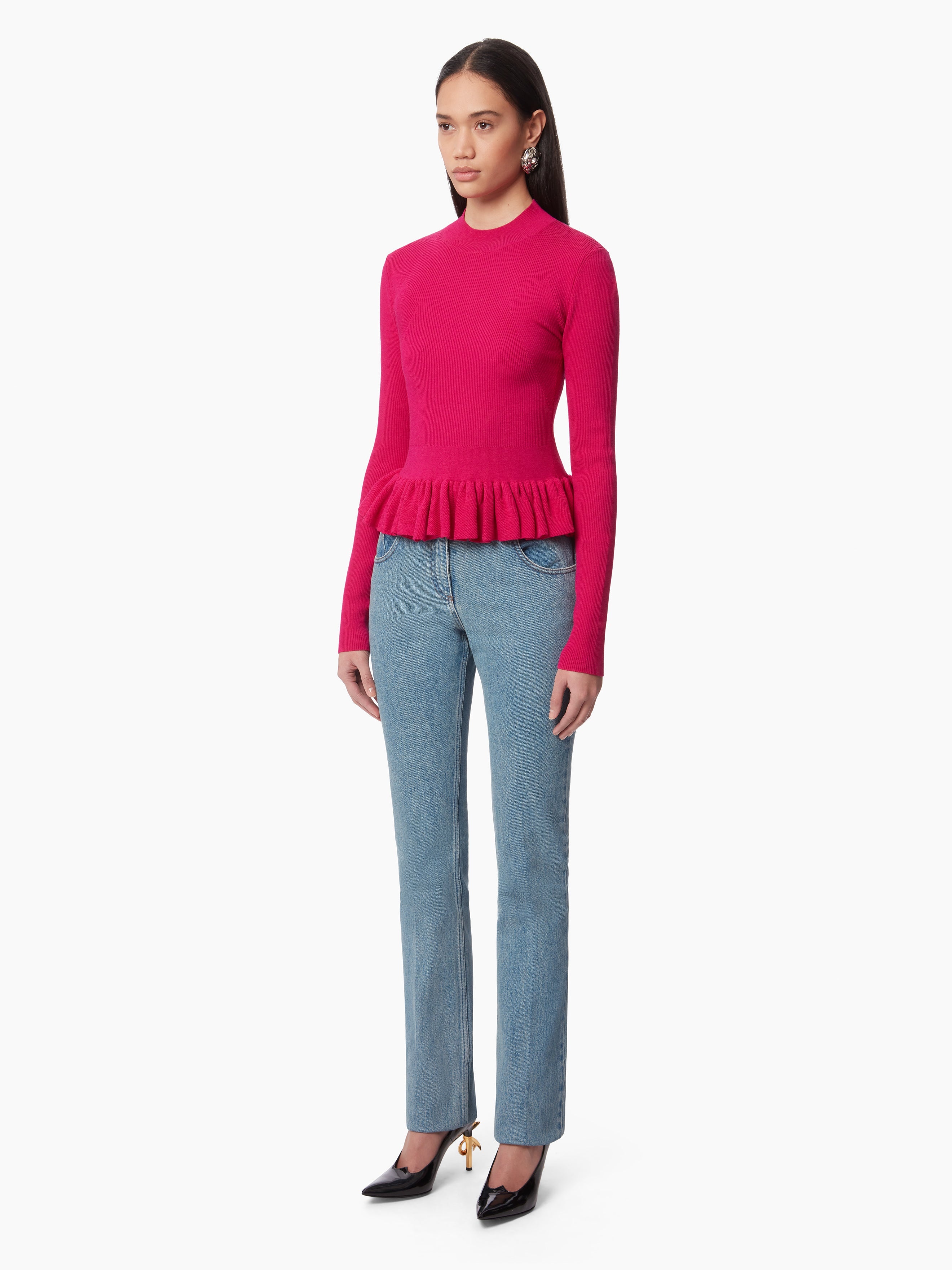SWEATER WITH RUFFLE PEPLUM - 2