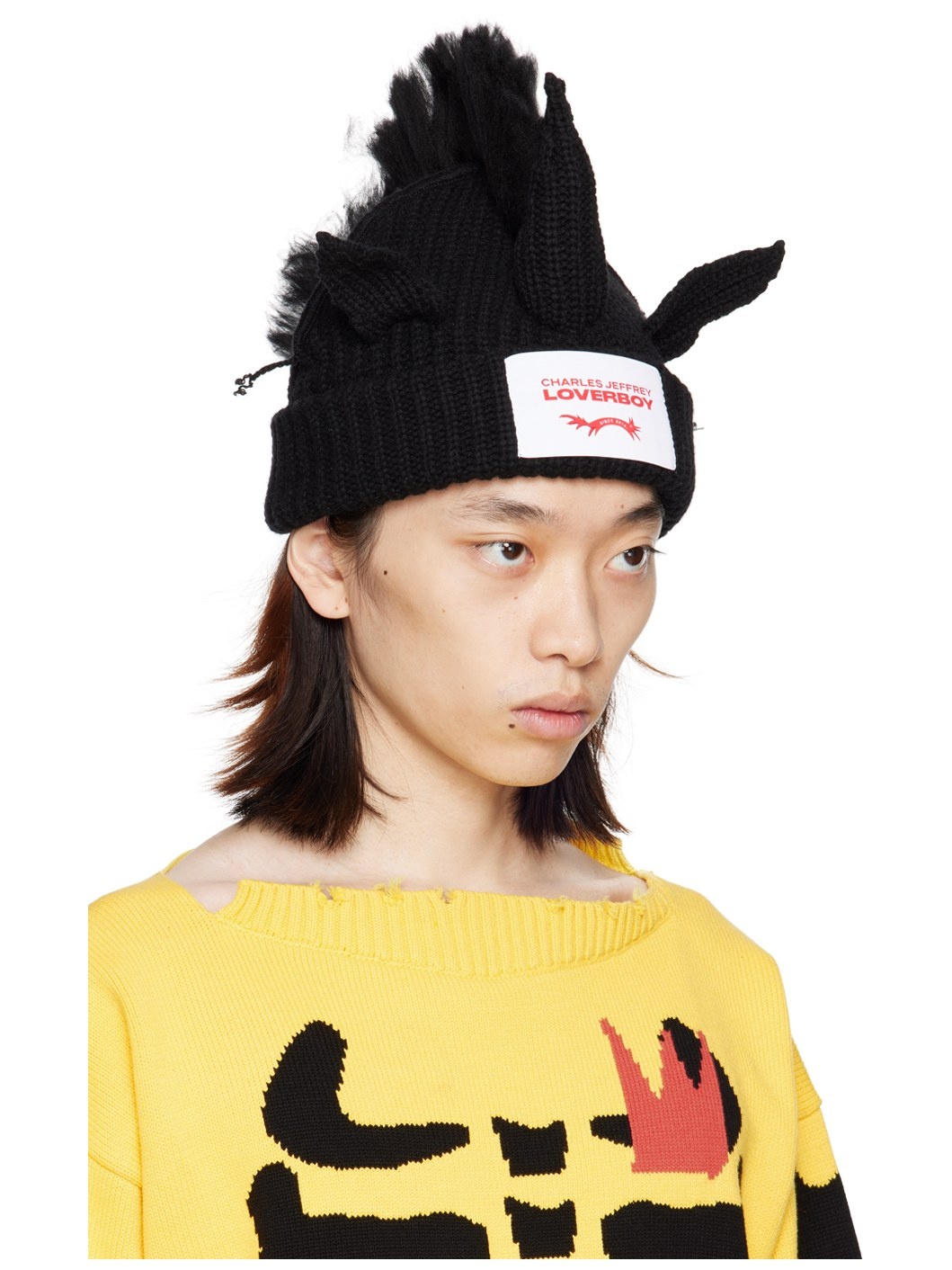 Black Chunky Unicorn Beanie - 2