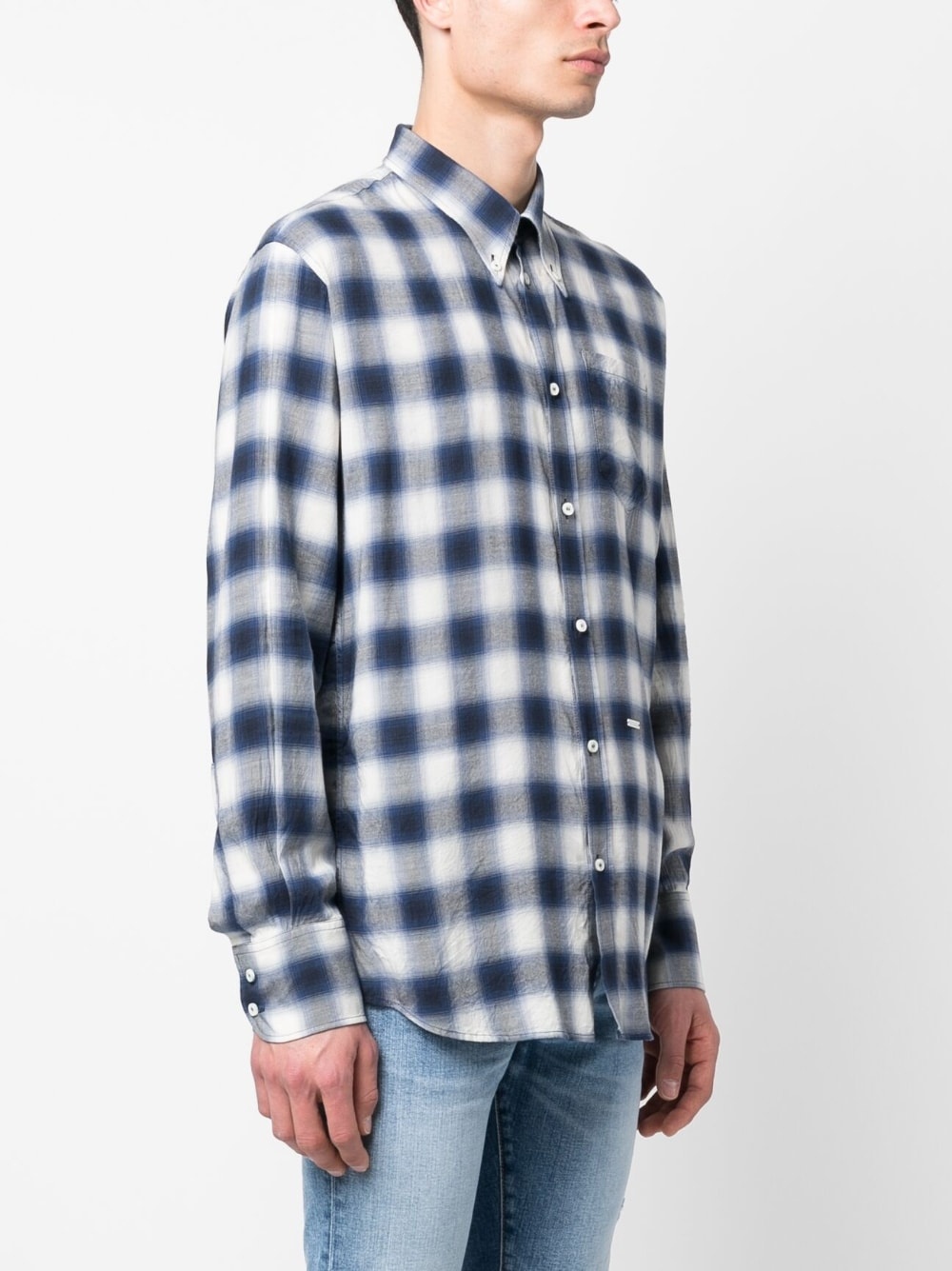 checked long-sleeve shirt - 3