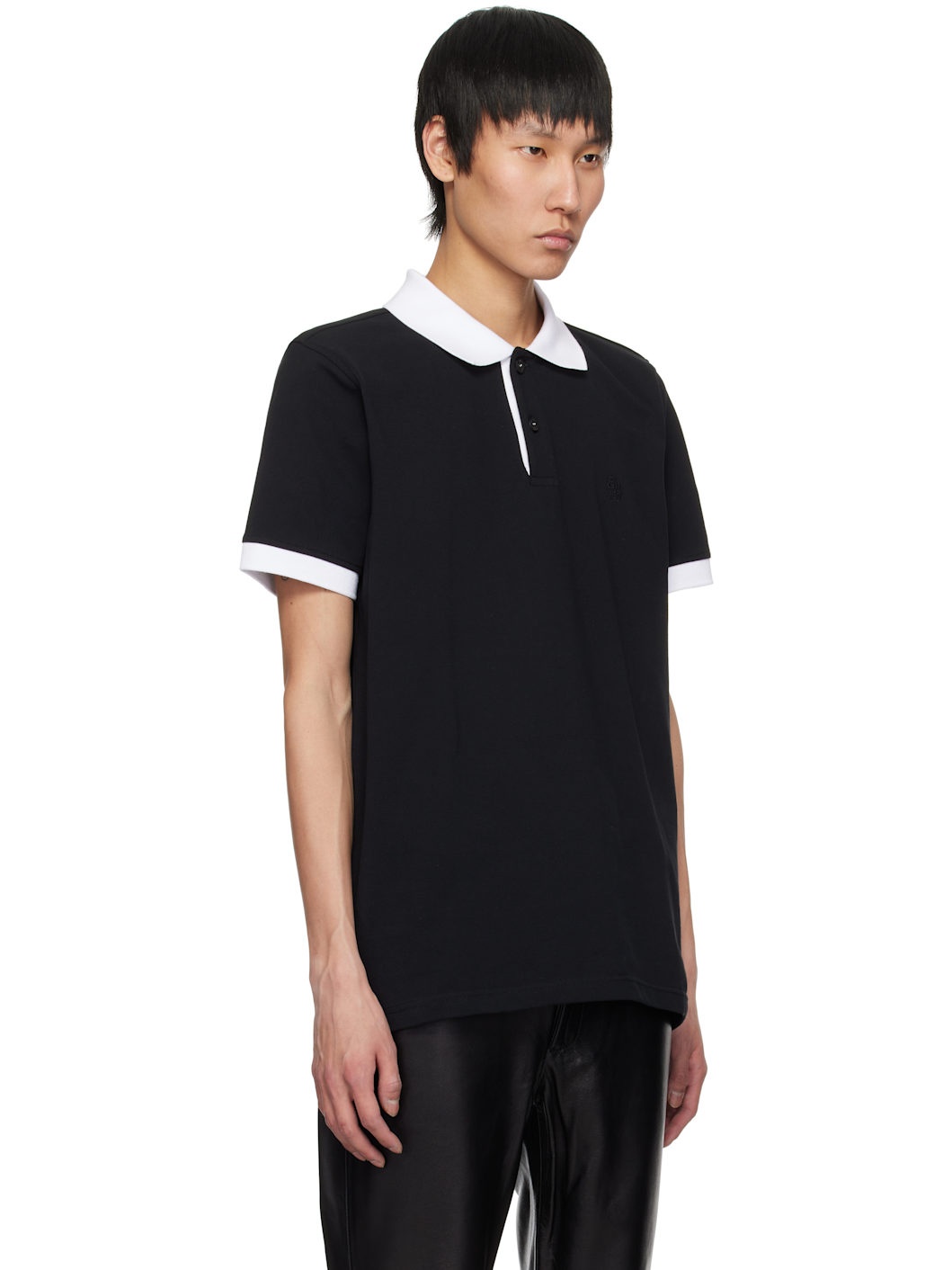 Black Embroidered Polo - 2