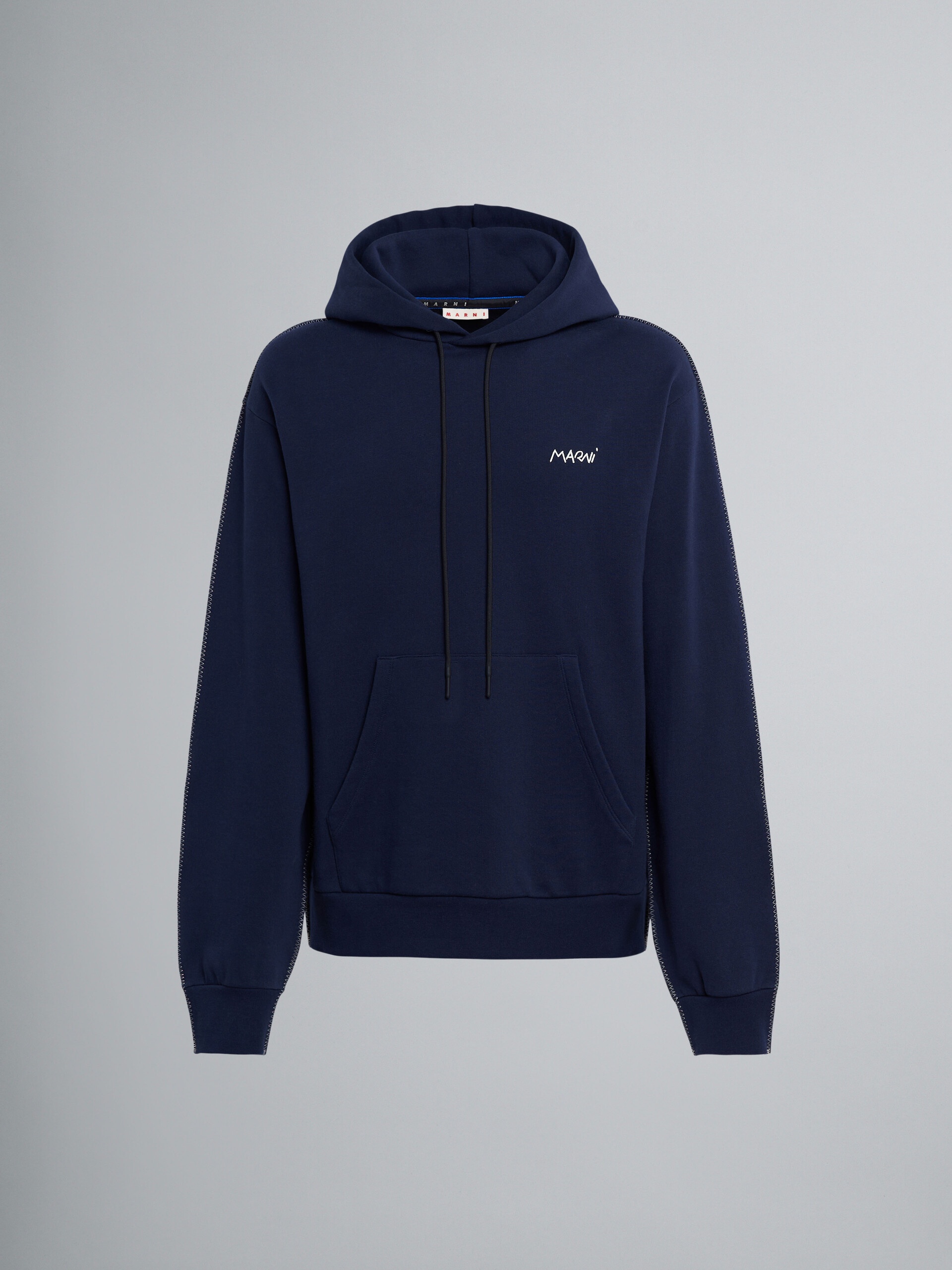 BIO COTTON HOODIE WITH MAXI POCKET - 1