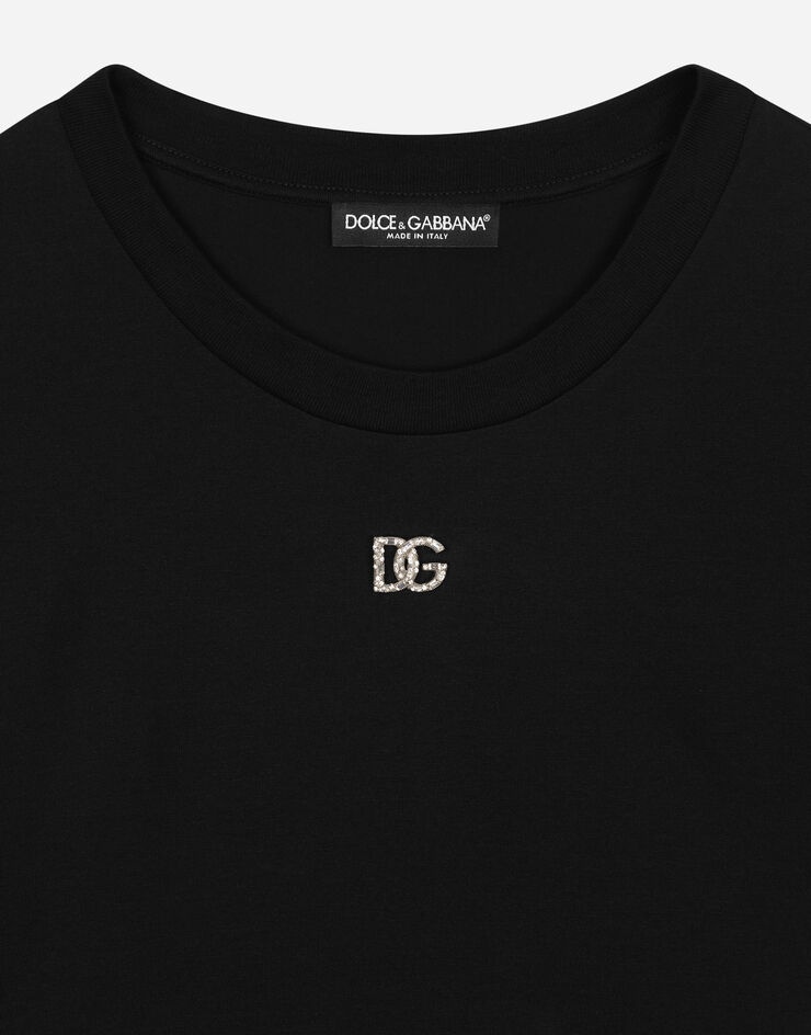 Jersey T-shirt with crystal DG embellishment - 3