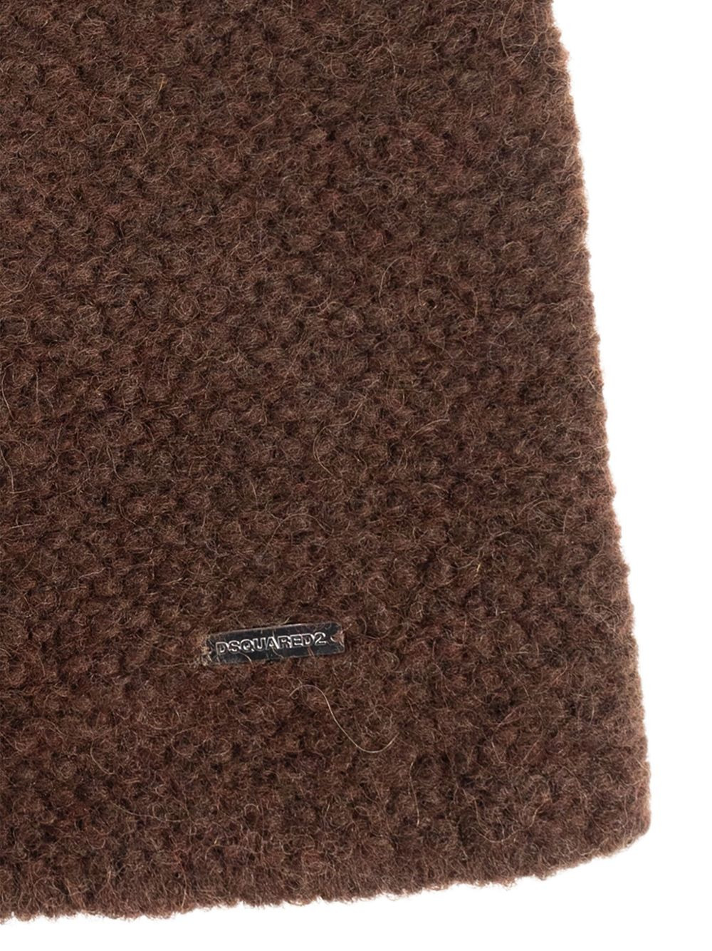 logo-plaque textured beanie - 3