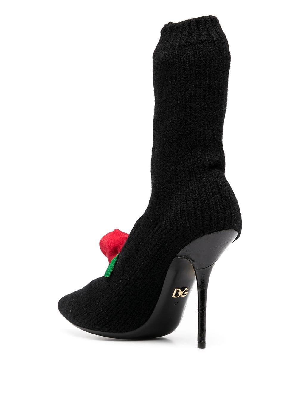 knitted style rose calf boots - 3