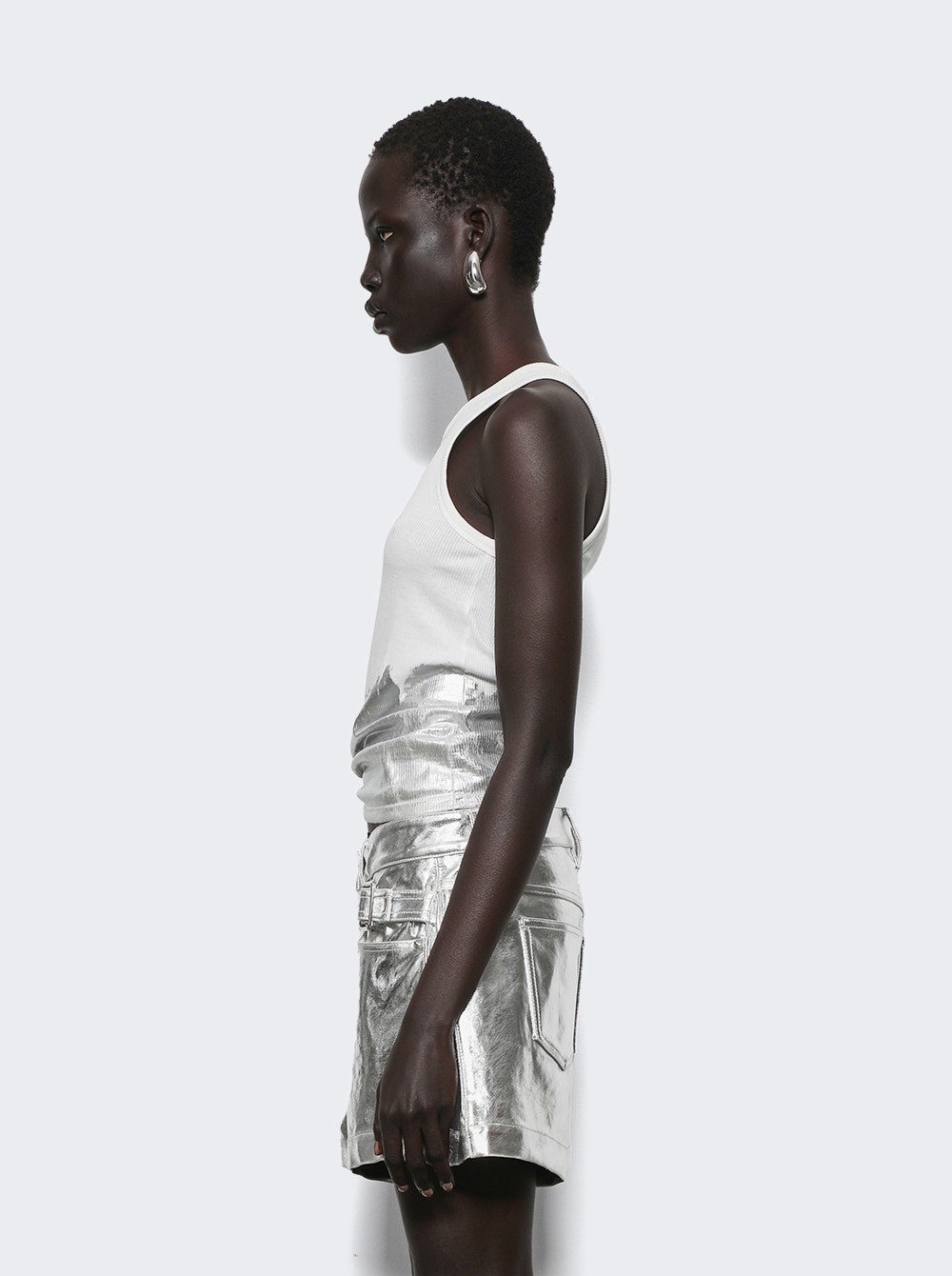 Piercing Tank Top White And Silver - 3