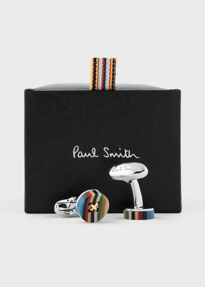 Paul Smith Signature Stripe' Button Cufflinks outlook