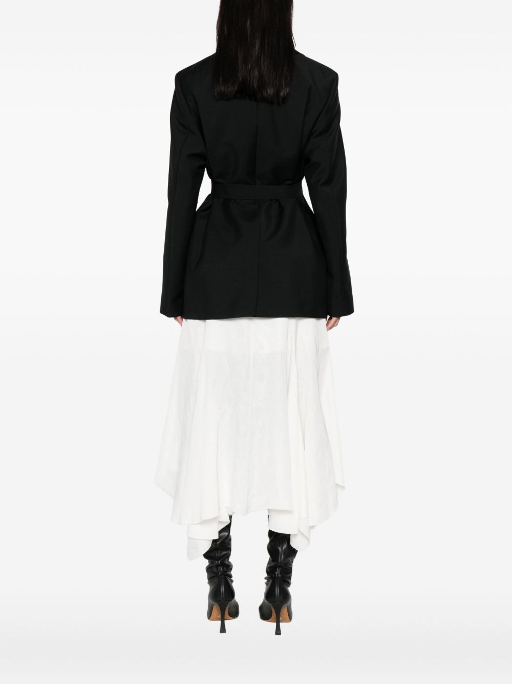shawl-lapel wool jacket - 4