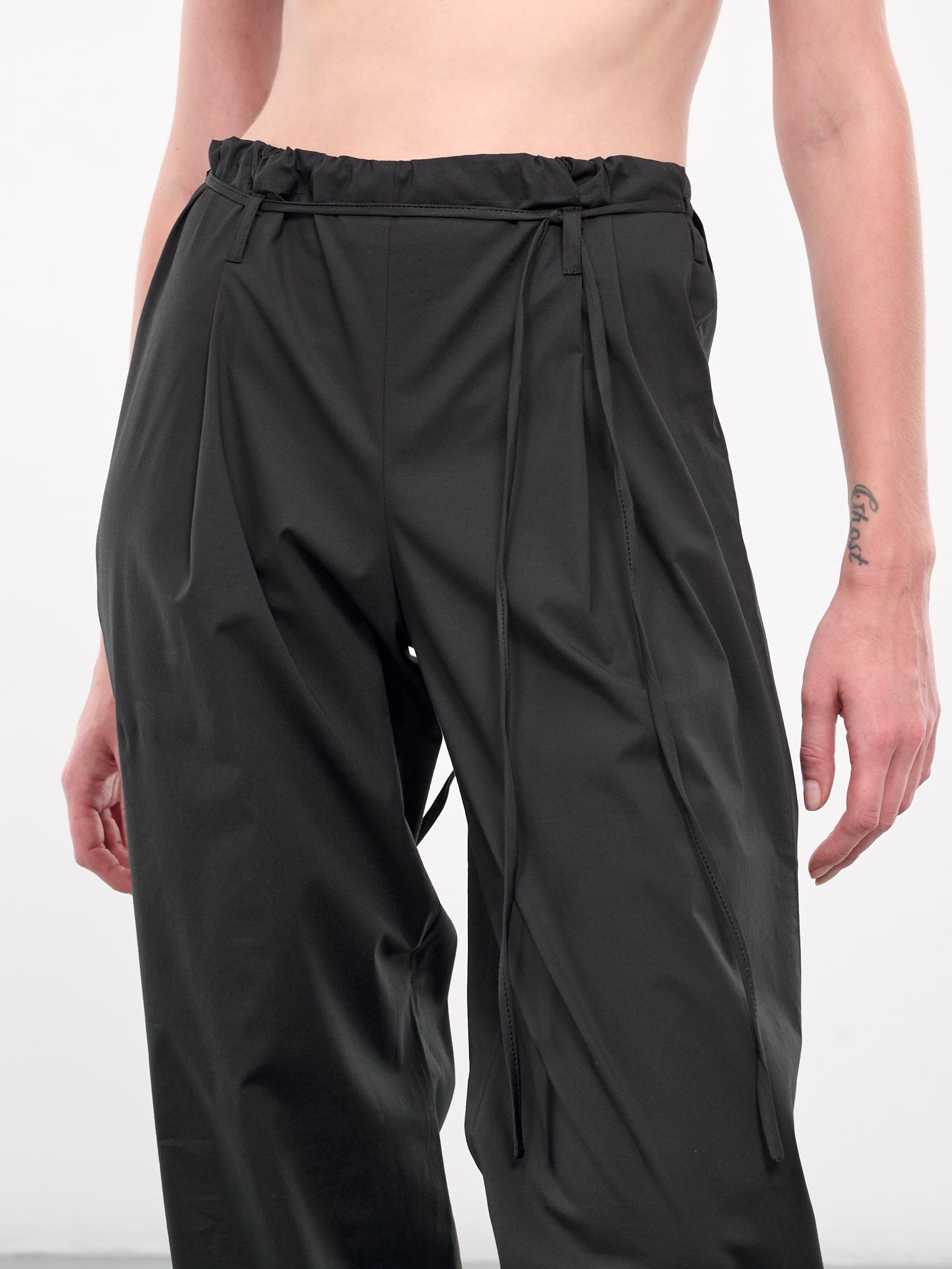 Drawstring Poplin Pants - 4