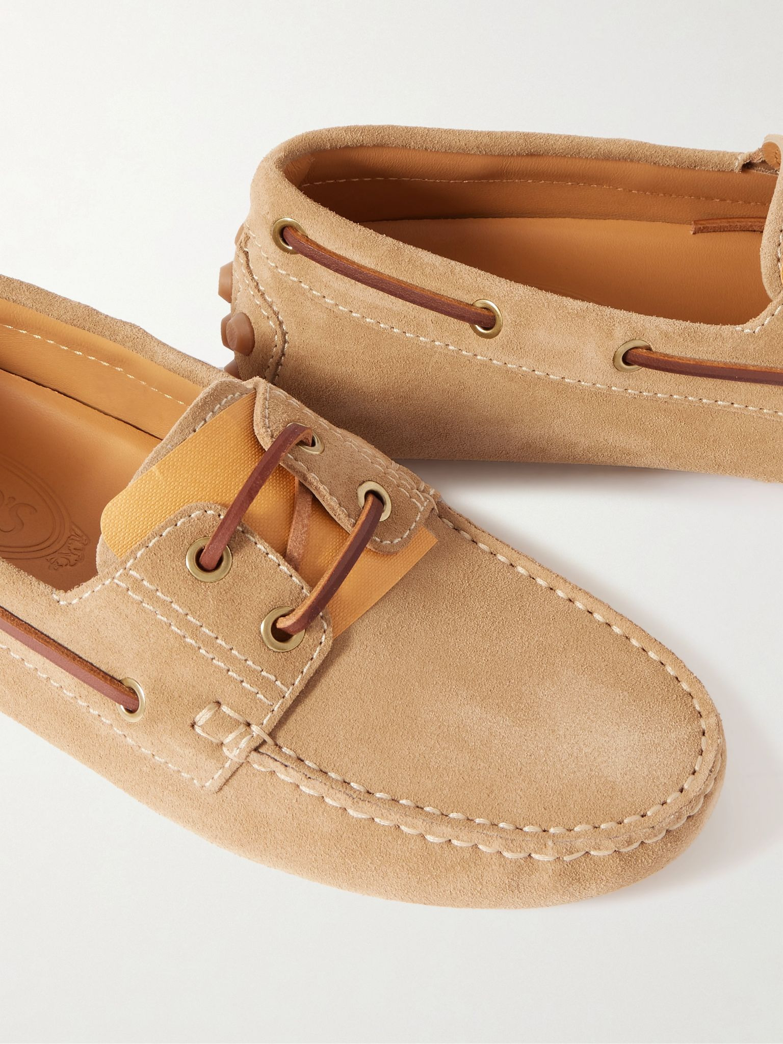 Gommino leather-trimmed suede loafers Tan - 4