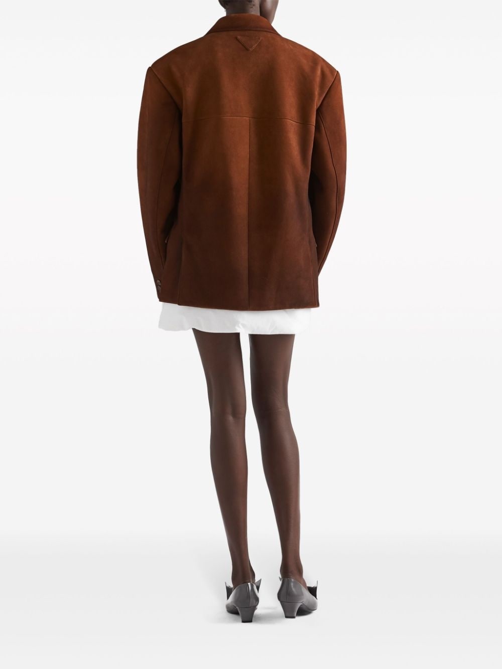 single-breasted suede jacket - 3