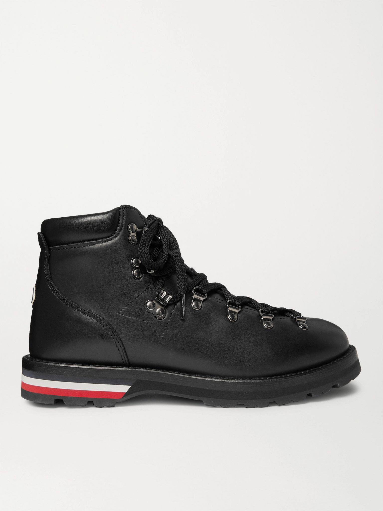 Striped Full-Grain Leather Boots Black - 1
