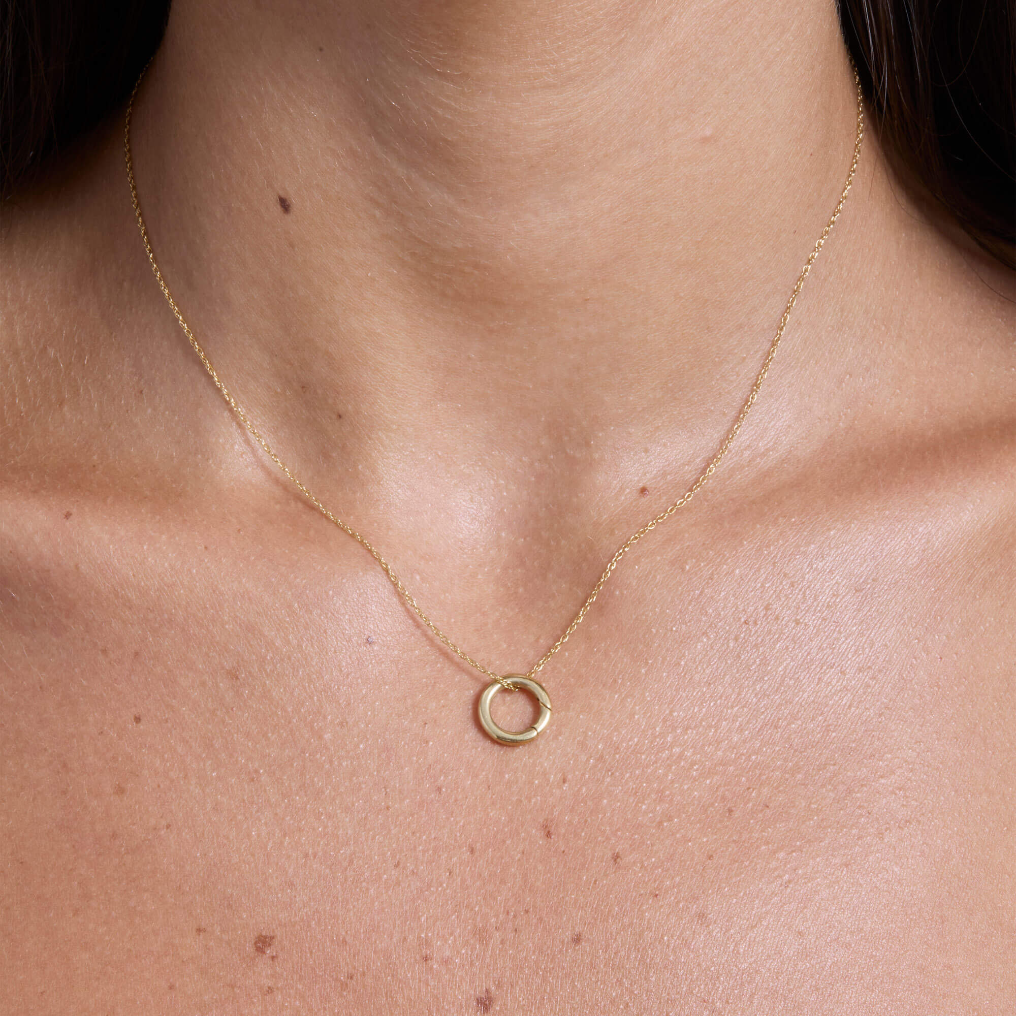 Gold Circle Charm Connector - 2
