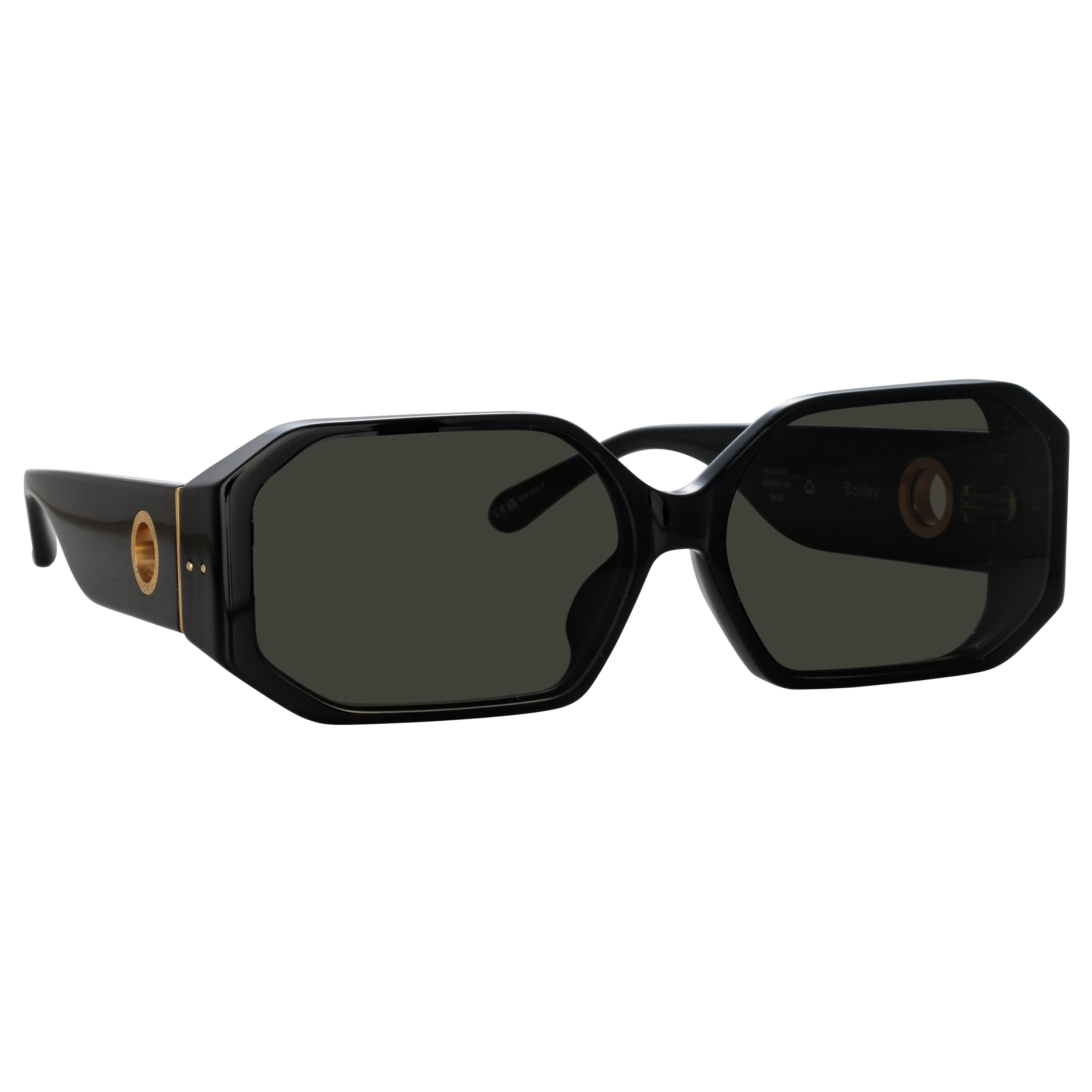 MEN'S BAILEY ANGULAR SUNGLASSES IN BLACK - 2
