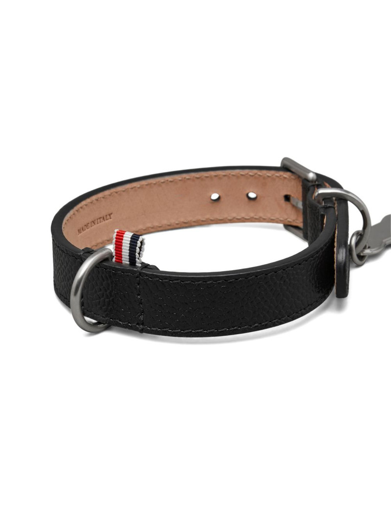 Thom Browne pebble-grain bone tag-dog collar outlook