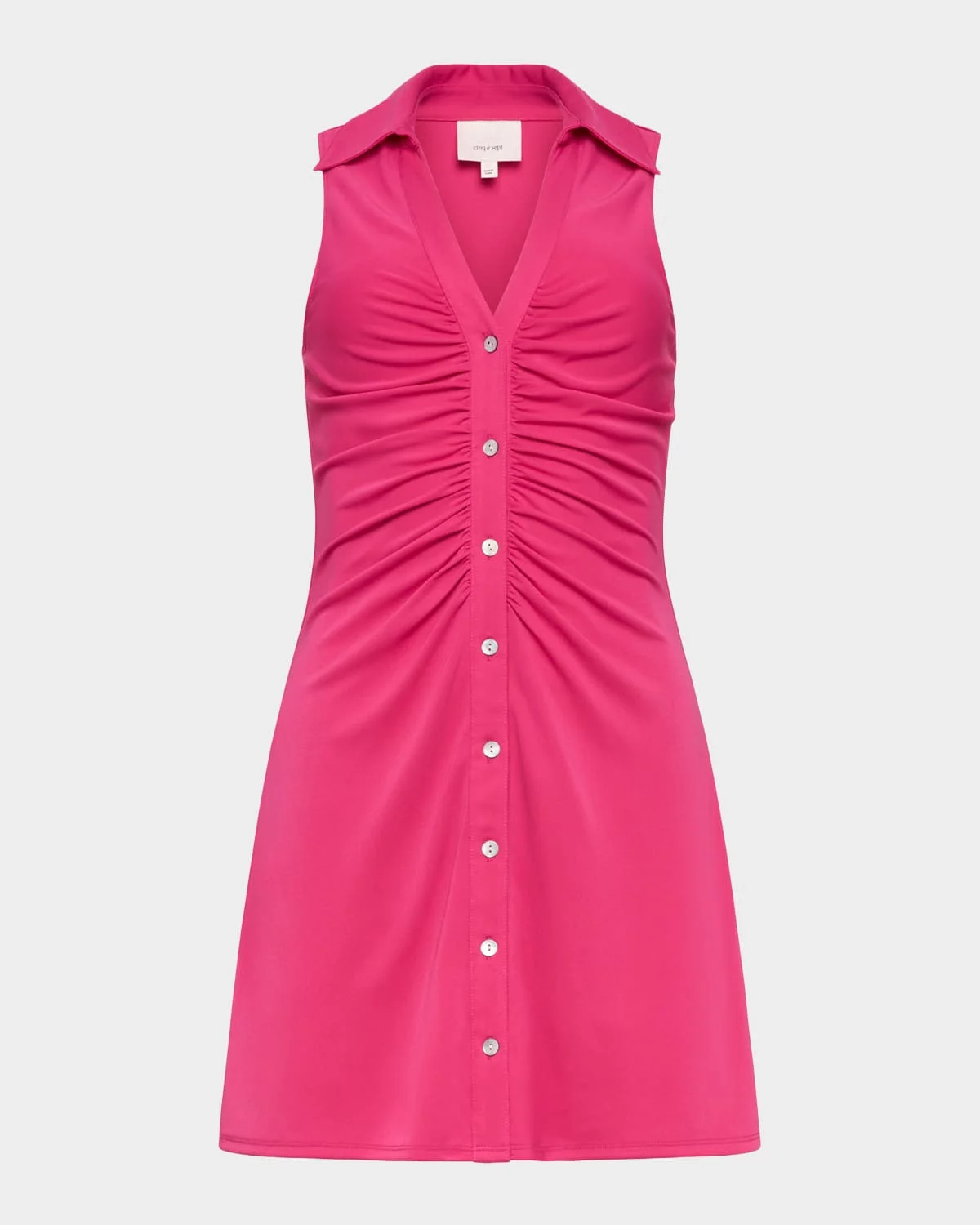 Melinda Gathered Button-Front Mini Dress - 1