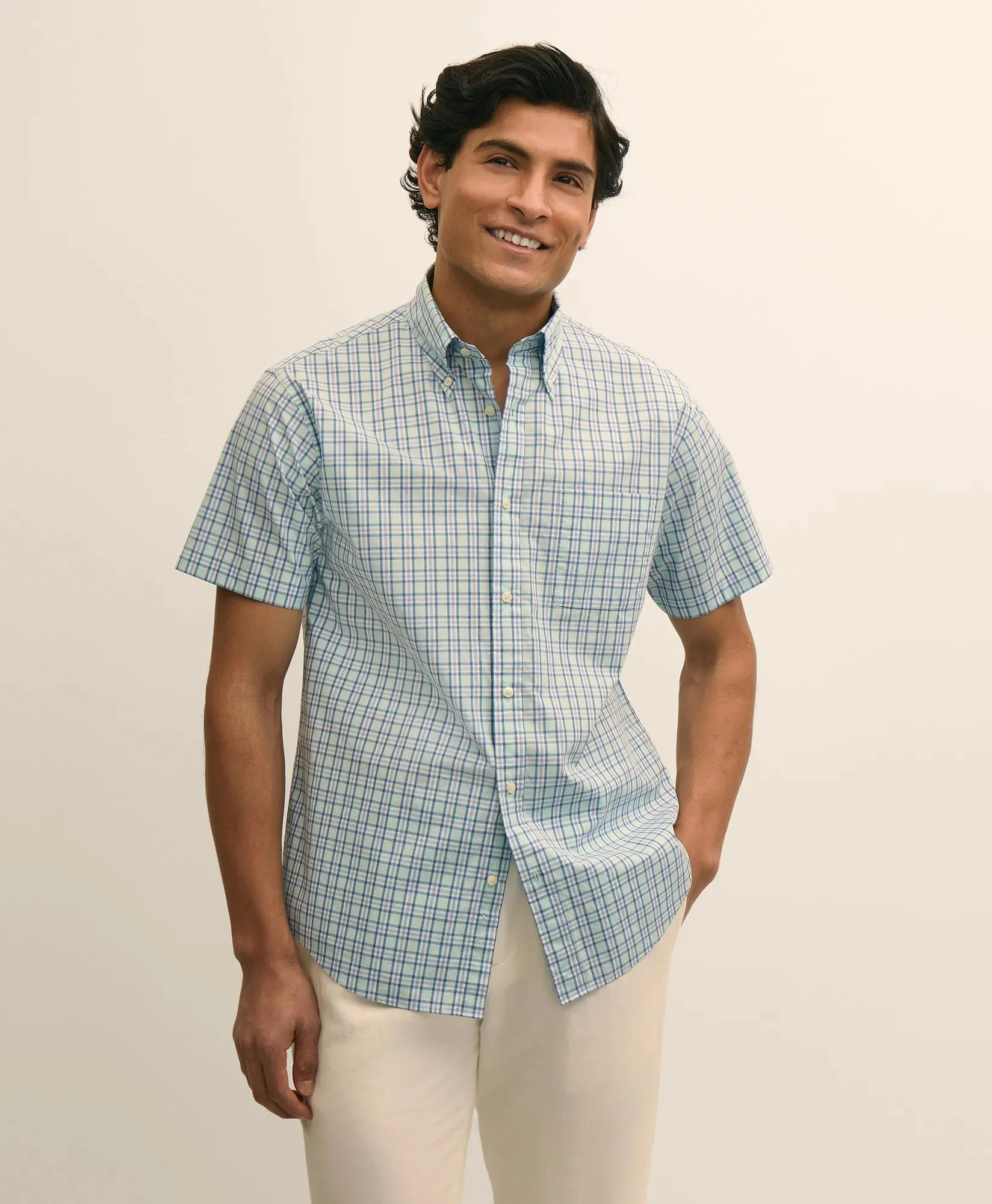 Friday Shirt, Short-Sleeve Poplin Check - 1