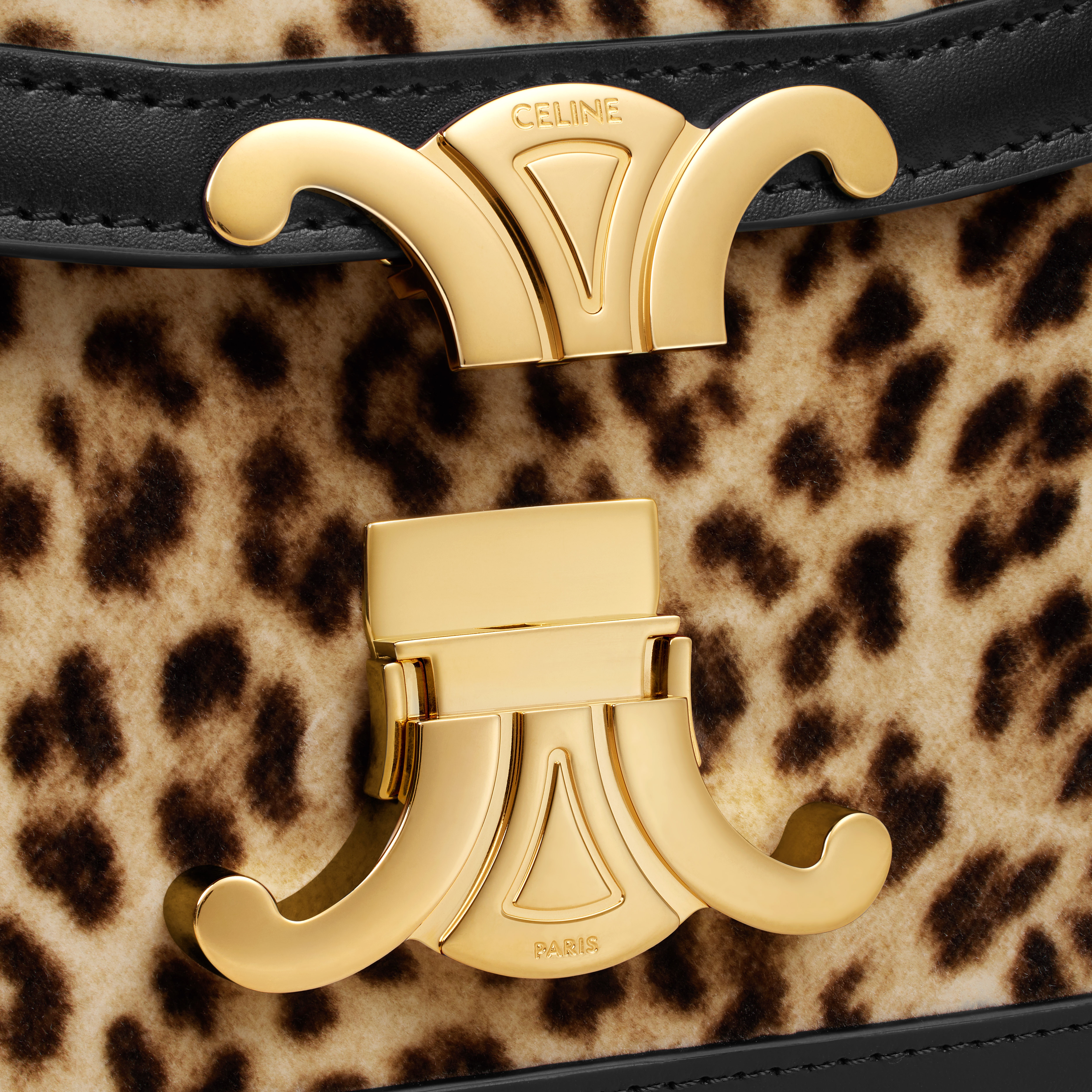 Teen Triomphe Bag in velvet with leopard print - 5