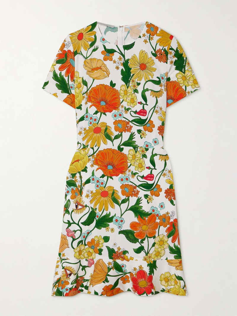 + NET SUSTAIN Ruffle-trimmed 꽃 인쇄 twill 미니 드레스 - 1
