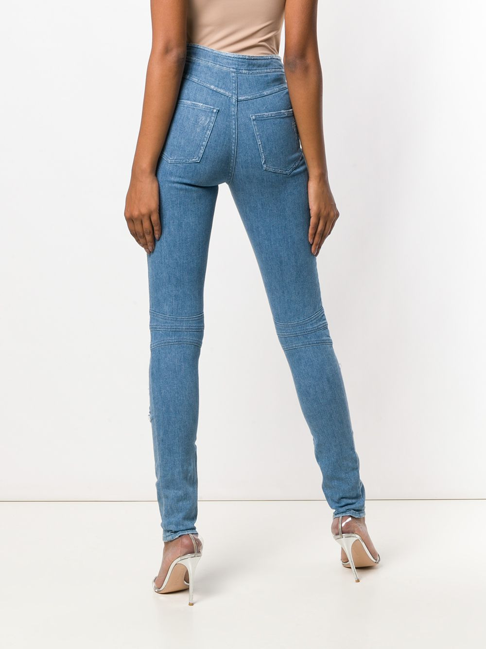 button-front skinny jeans - 4