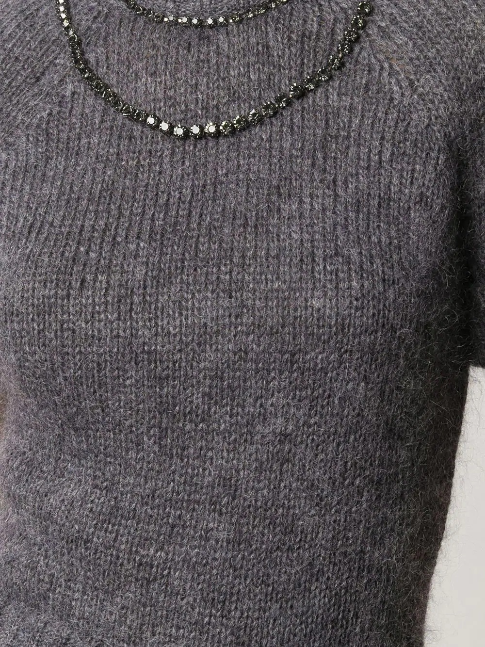 bead-embellished short-sleeve jumper - 5