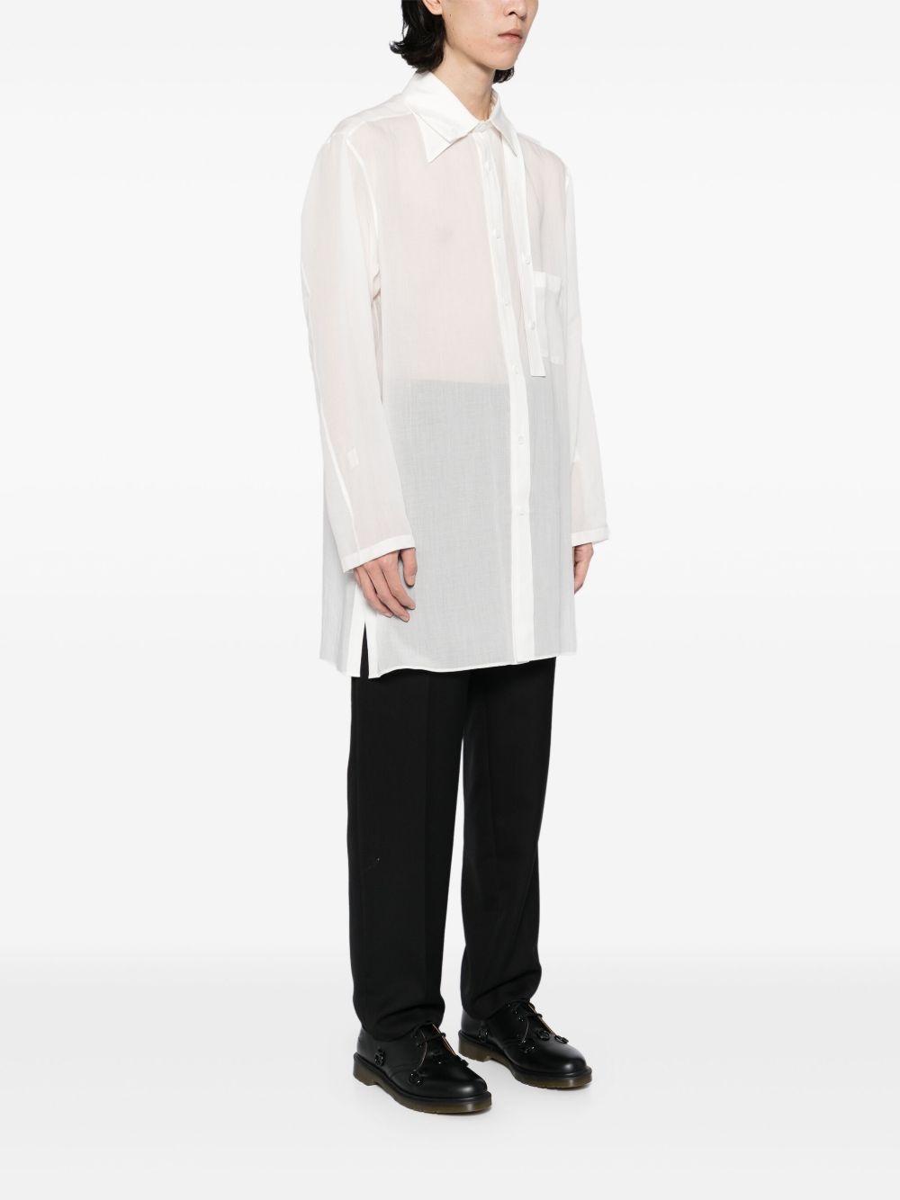 double layer-collar shirt - 3