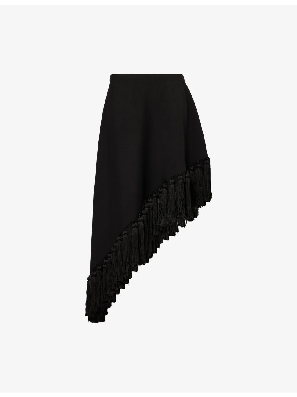 Asymmetric Tassel Wool Midi Skirt - 1