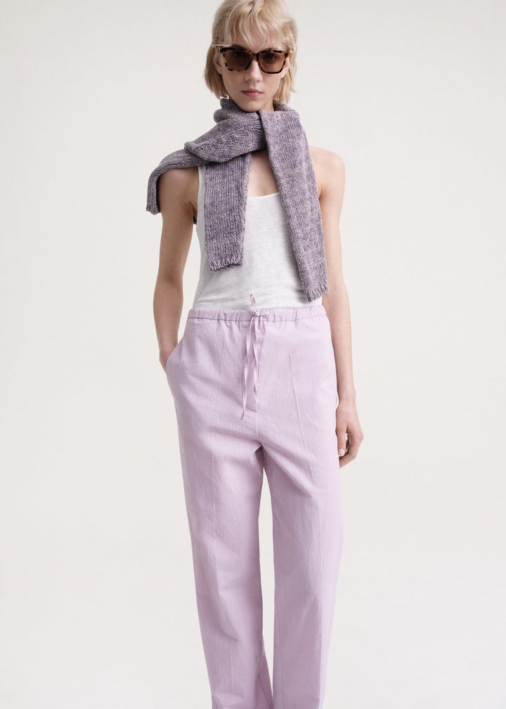 Press-Creased drawstring trousers lilac - 5