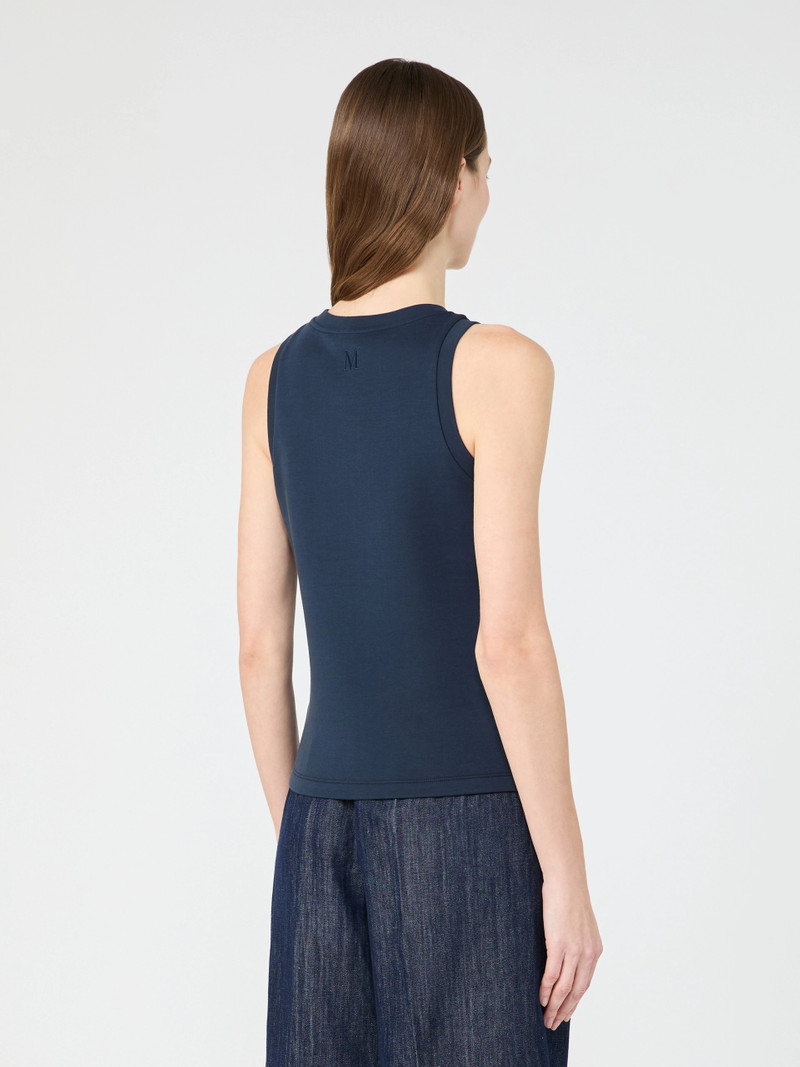 CAROLINA Cotton blend jersey top - ULTRAMARINE 4