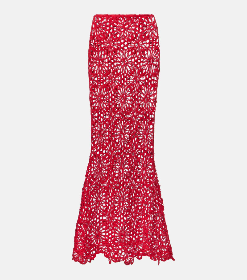 Obie cotton-blend crochet maxi skirt 1