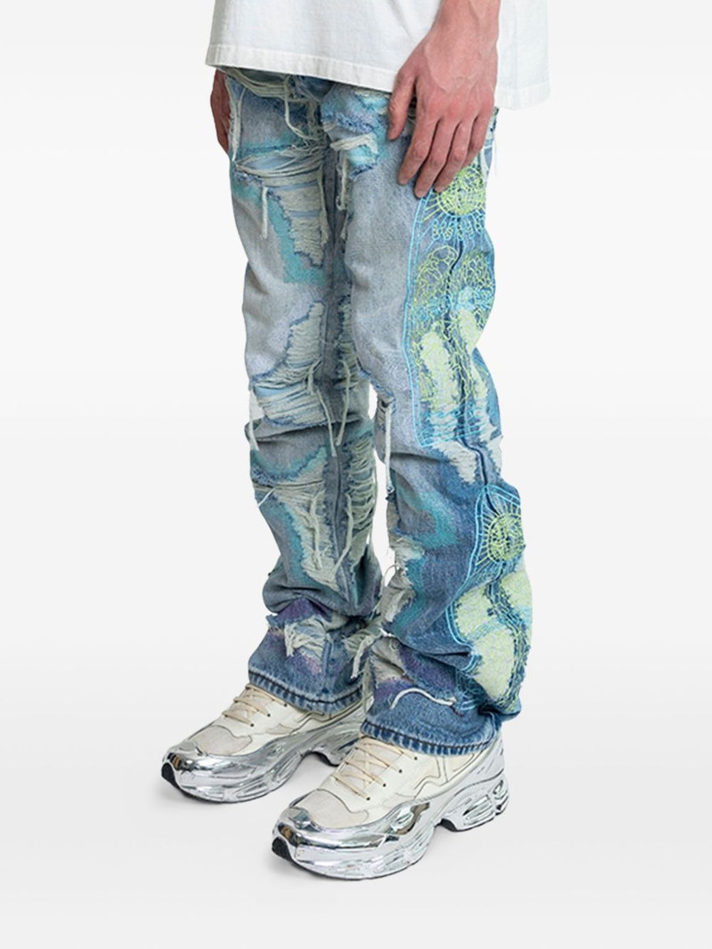 distressed embroidered jeans 3