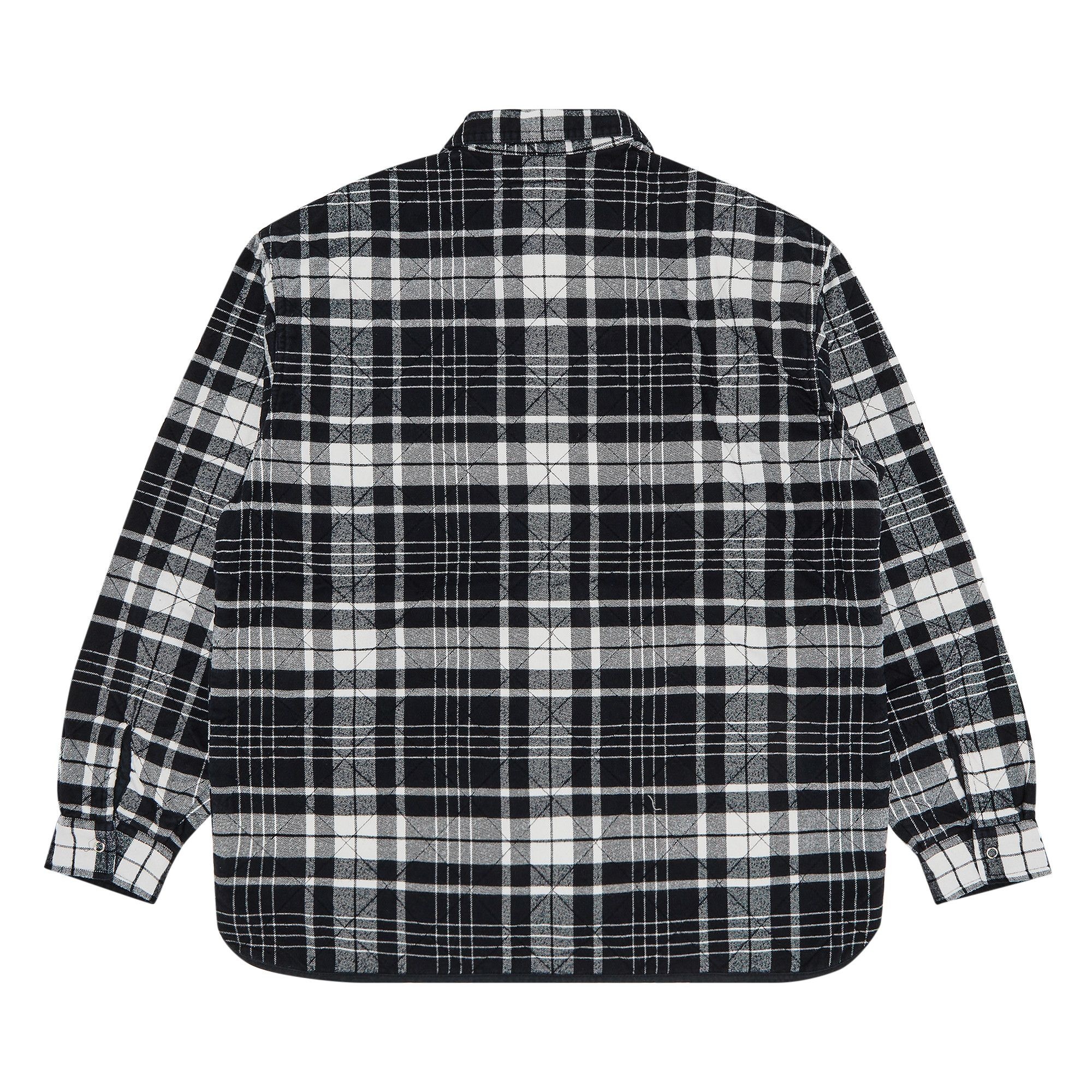 Supreme Quilted Flannel Zip Up Shirt 'Black' - 2