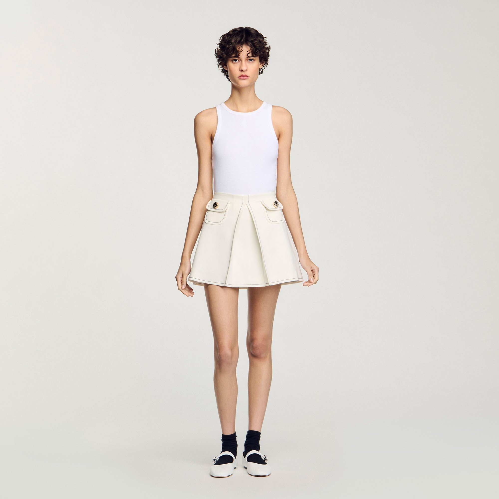 MINI BOX-PLEATED SKIRT - 2
