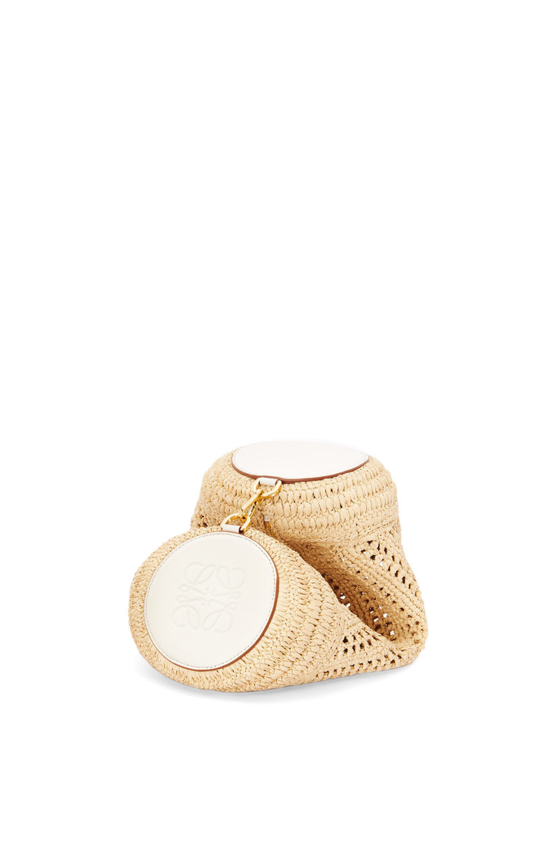 Bracelet pouch in raffia and calfskin 1